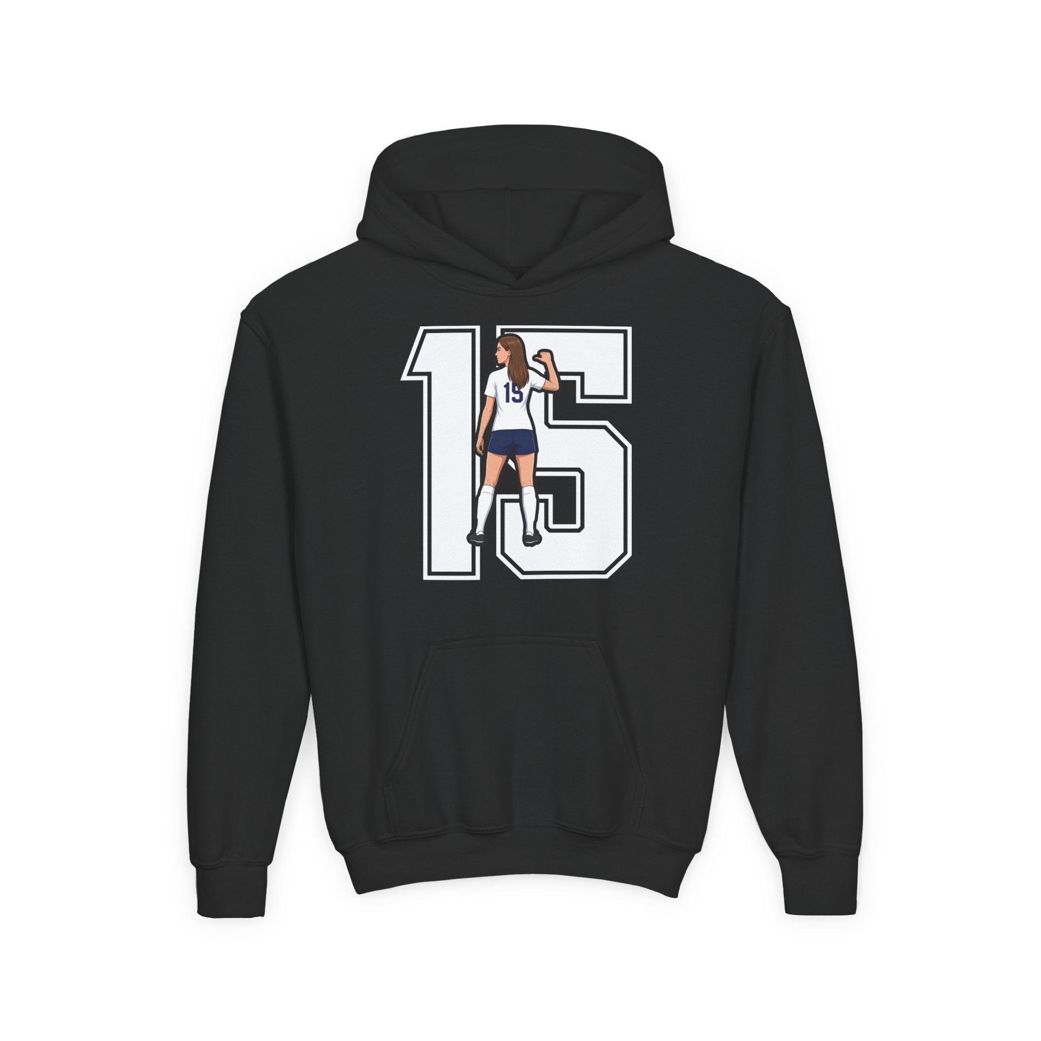 Youth Hoodie — character_number in Black