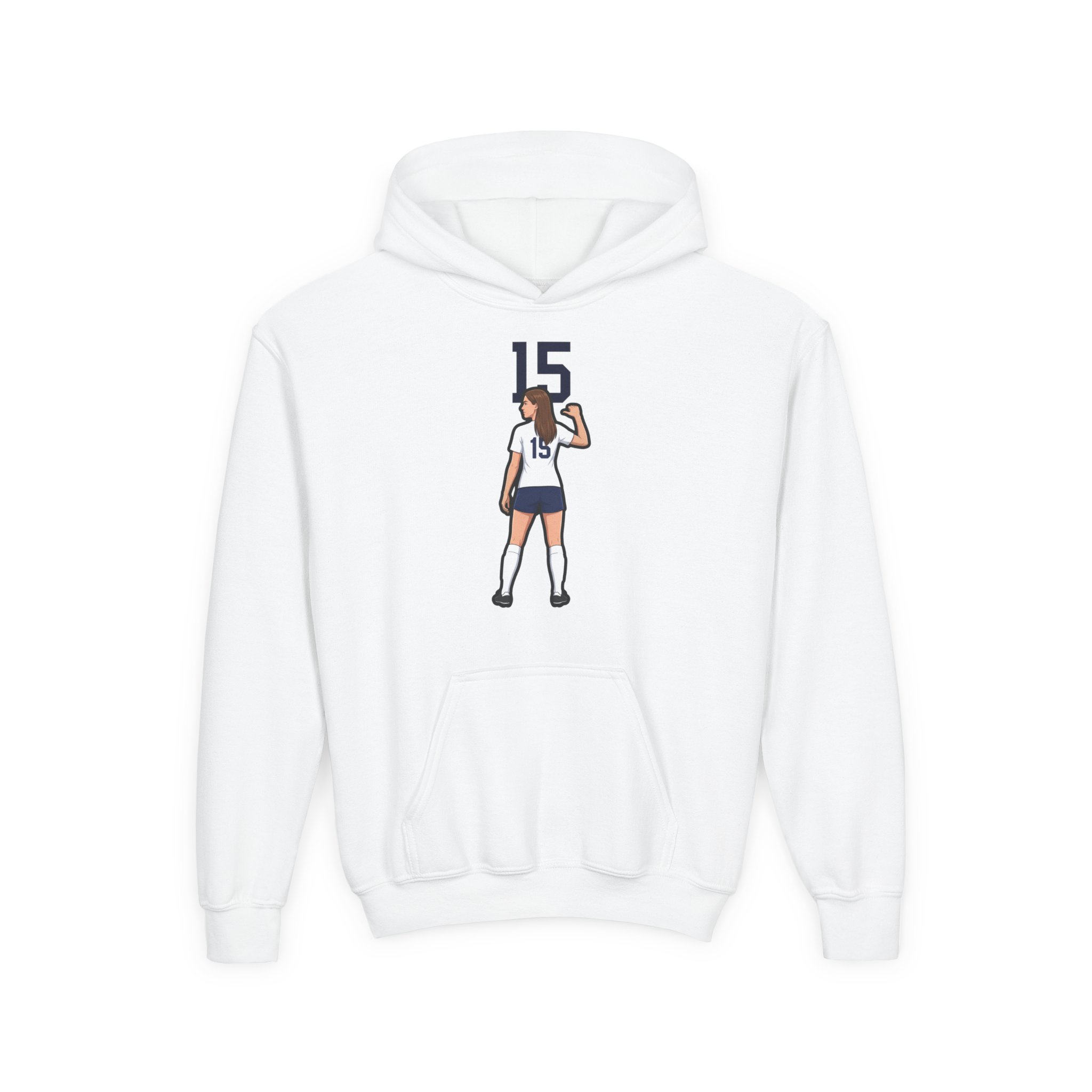 Youth Hoodie — character_number_top in White