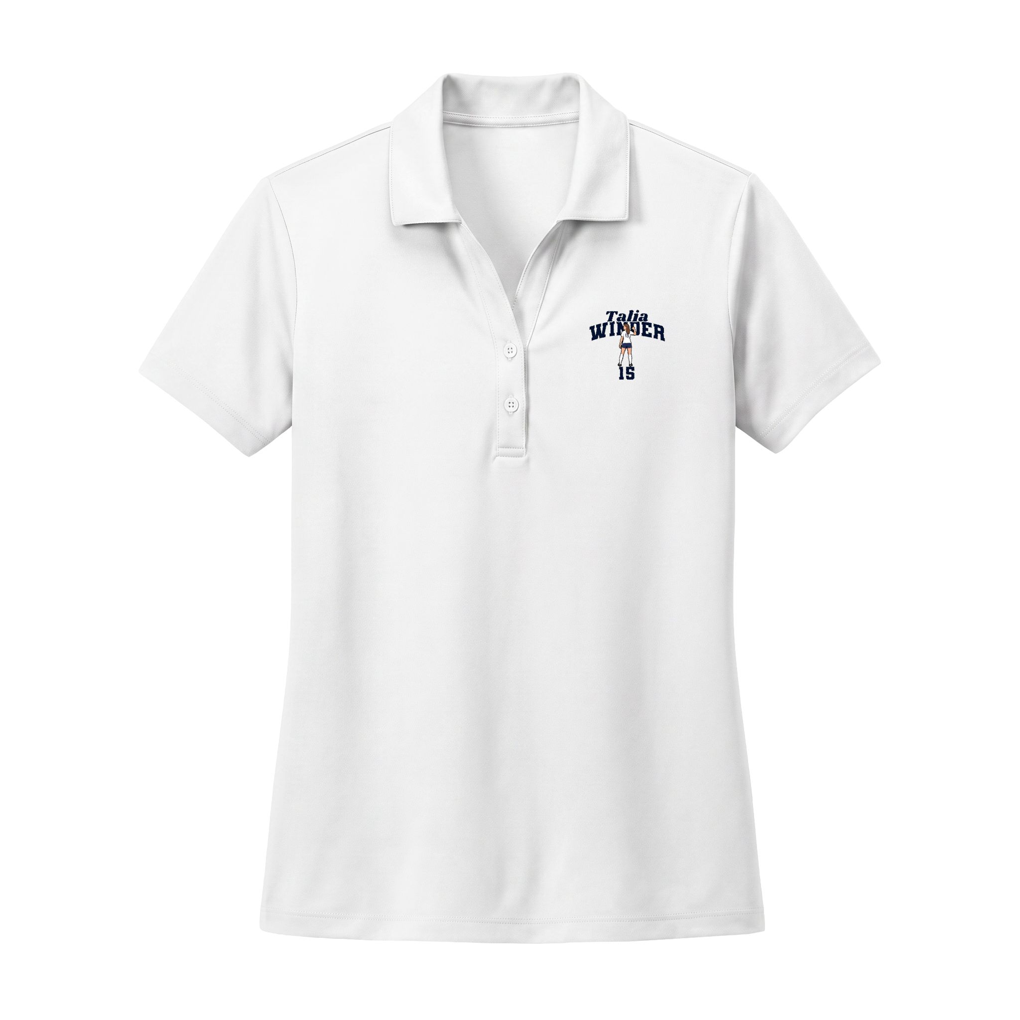 Women's Polo — character_signature_arch in White