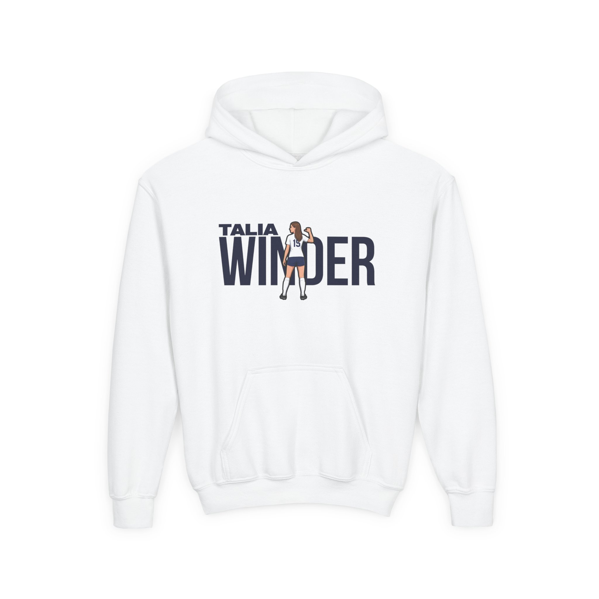 Youth Hoodie — character_player_name in White