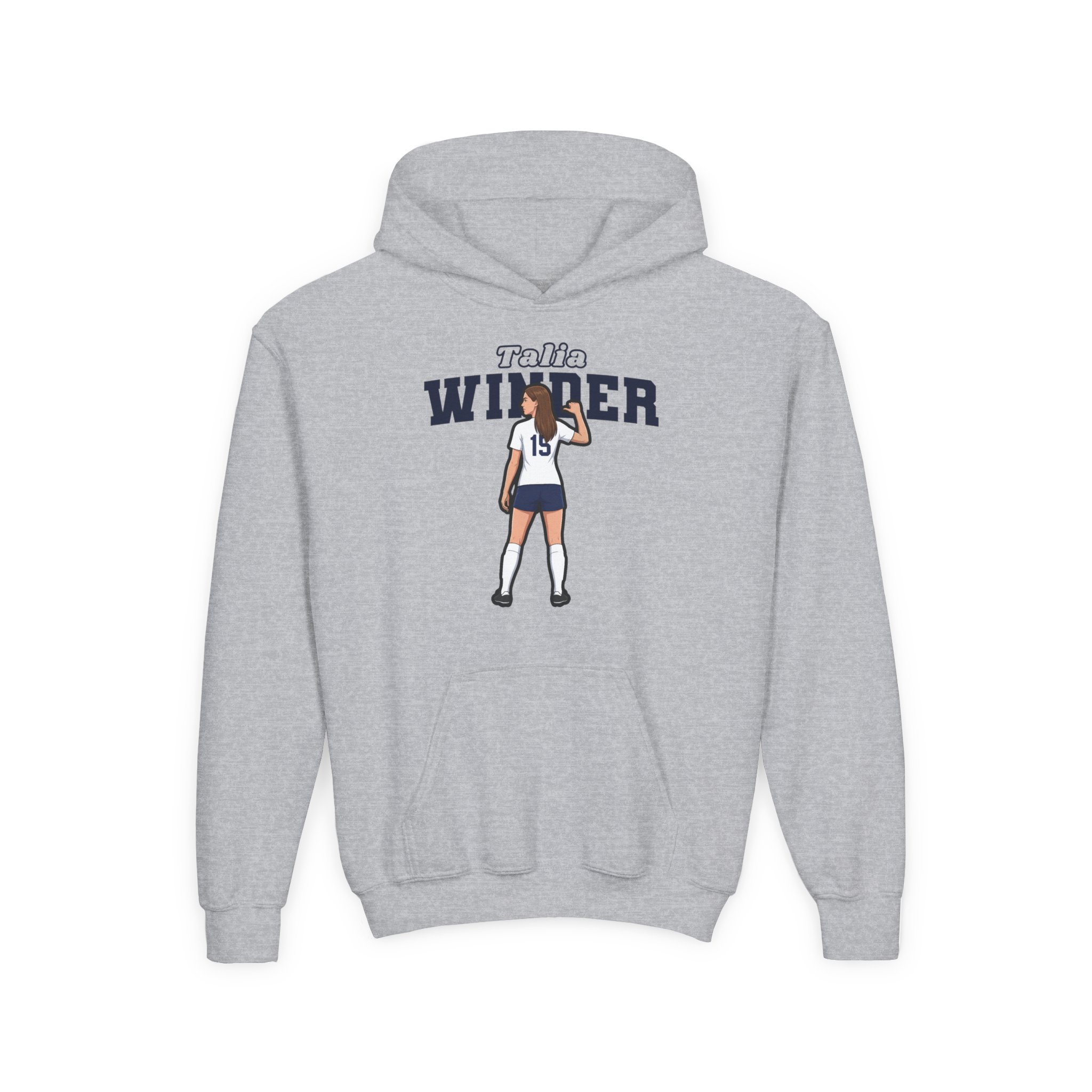 Youth Hoodie — character_name_arch in Grey