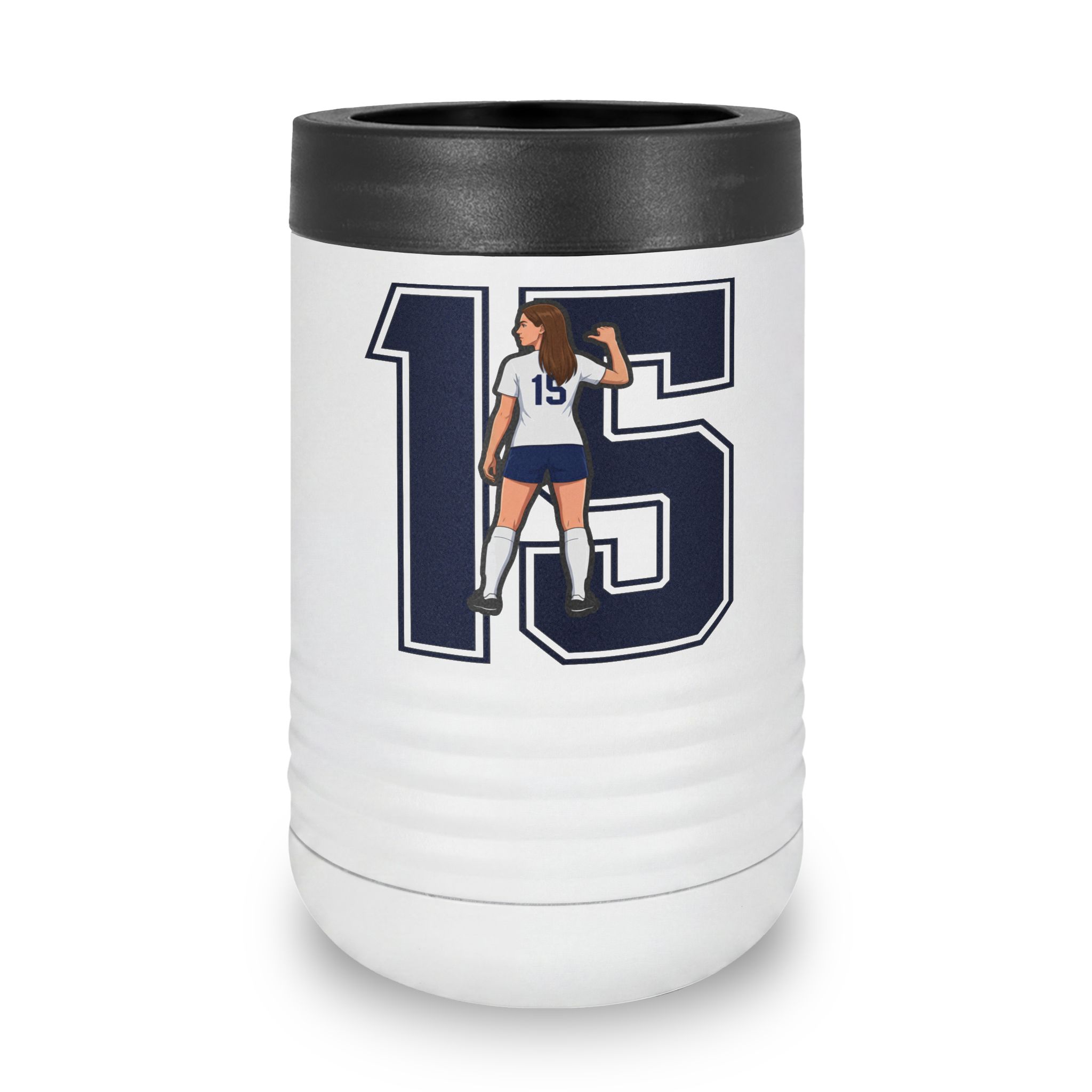 Stainless Can Cooler — character_number in White
