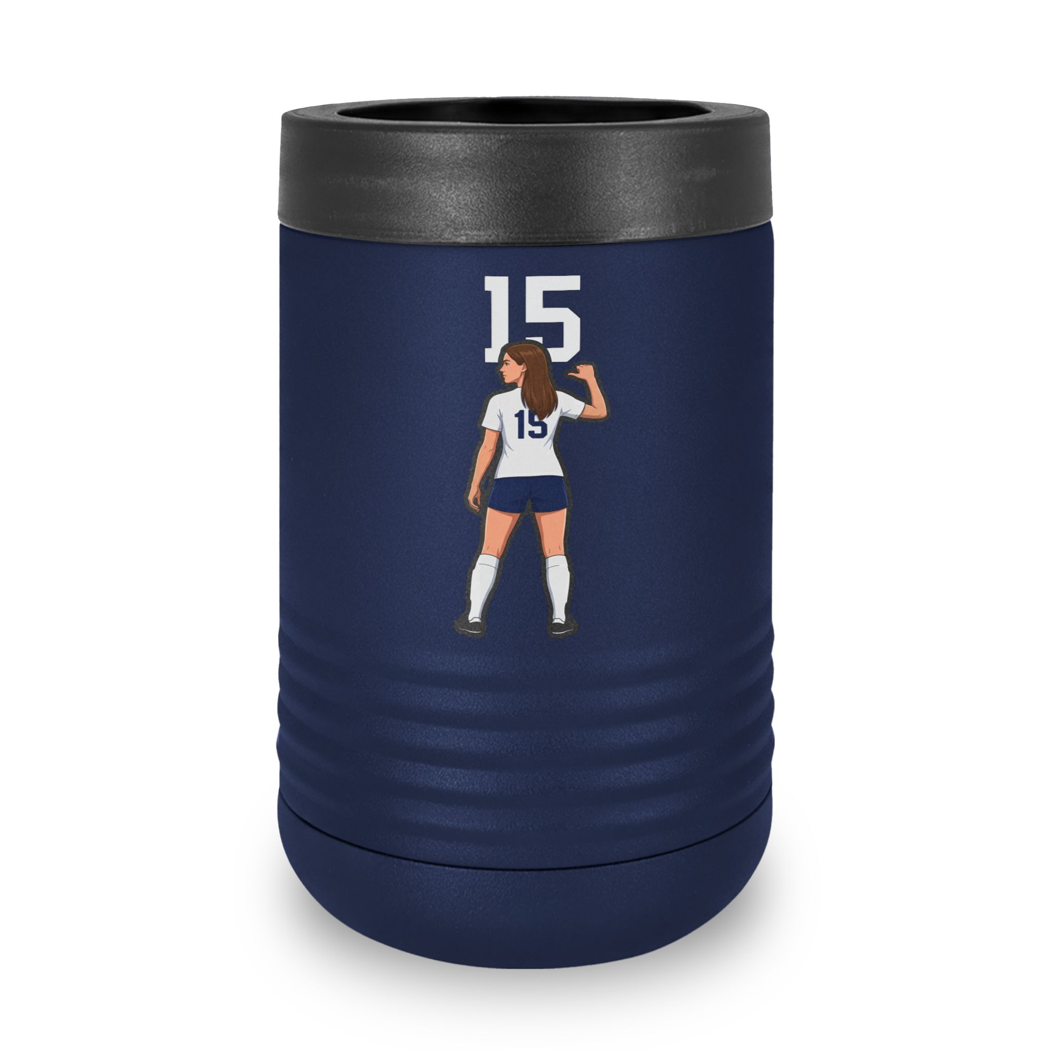 Stainless Can Cooler — character_number_top in Navy