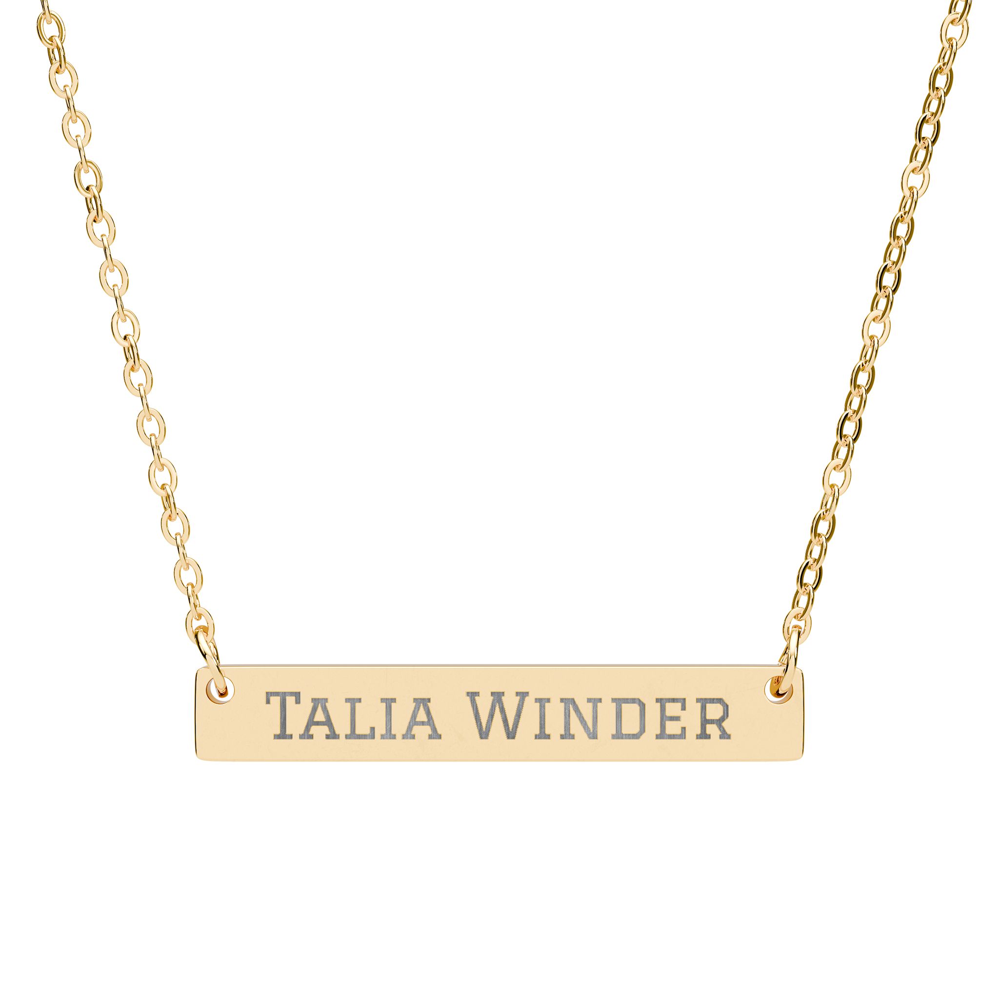Engraved Bar Necklace — Classic in Gold