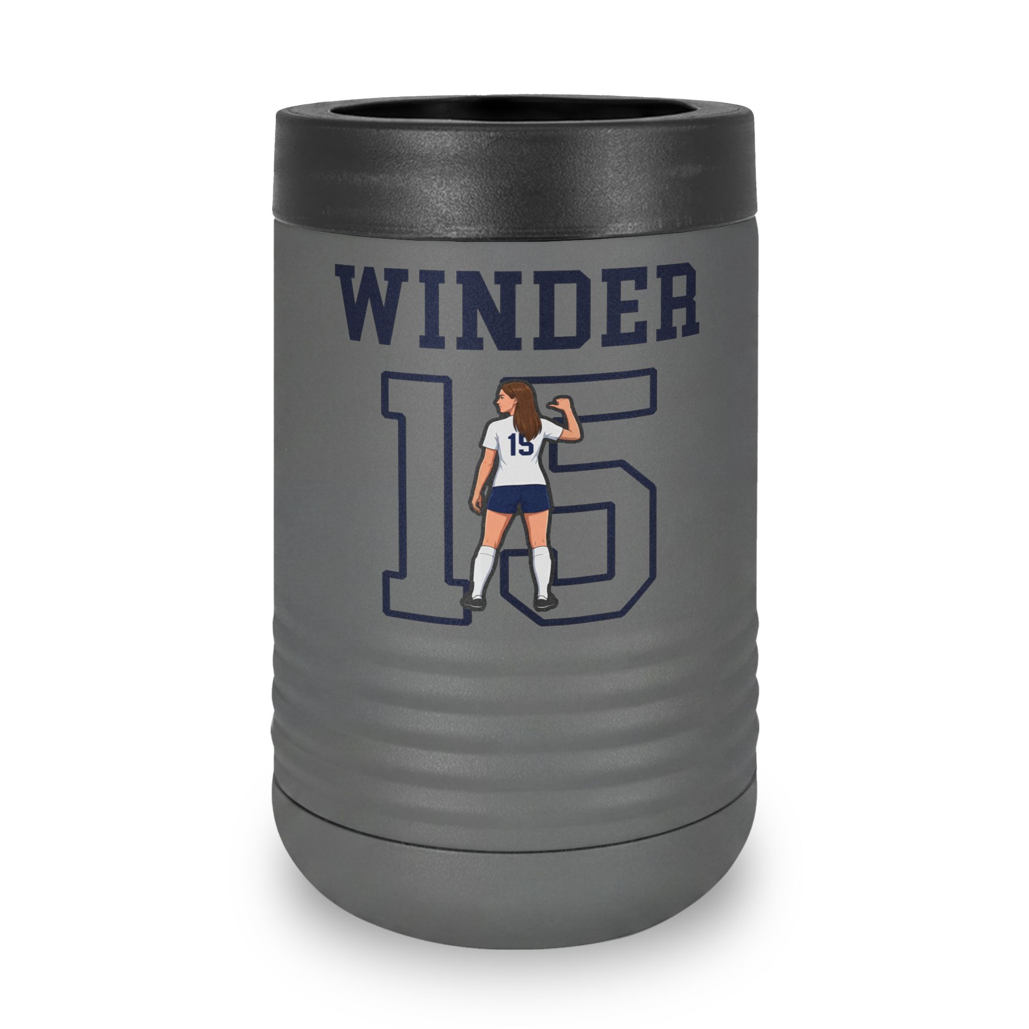 Stainless Can Cooler — character_shirsey in Grey