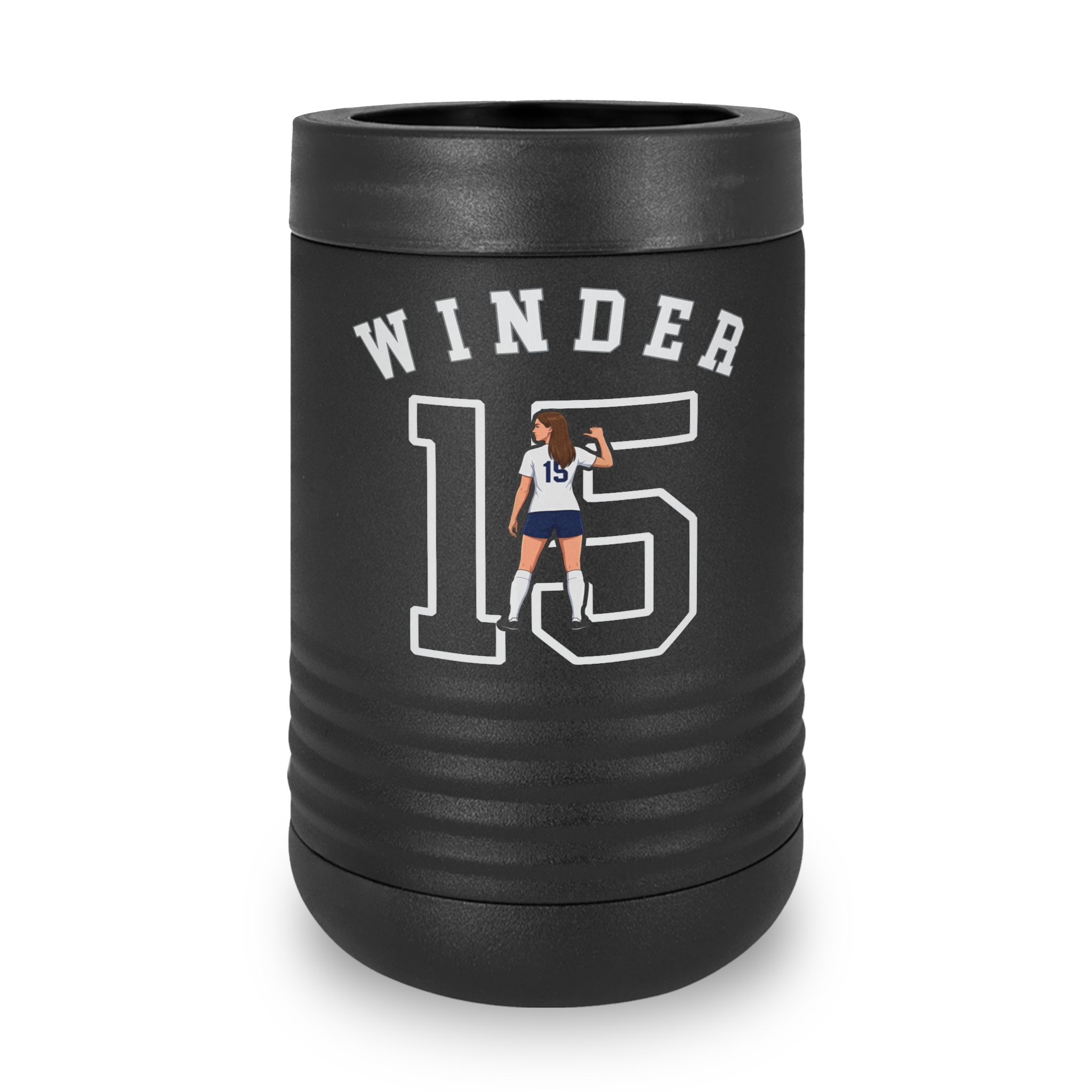 Stainless Can Cooler — character_shirsey_arch in Black