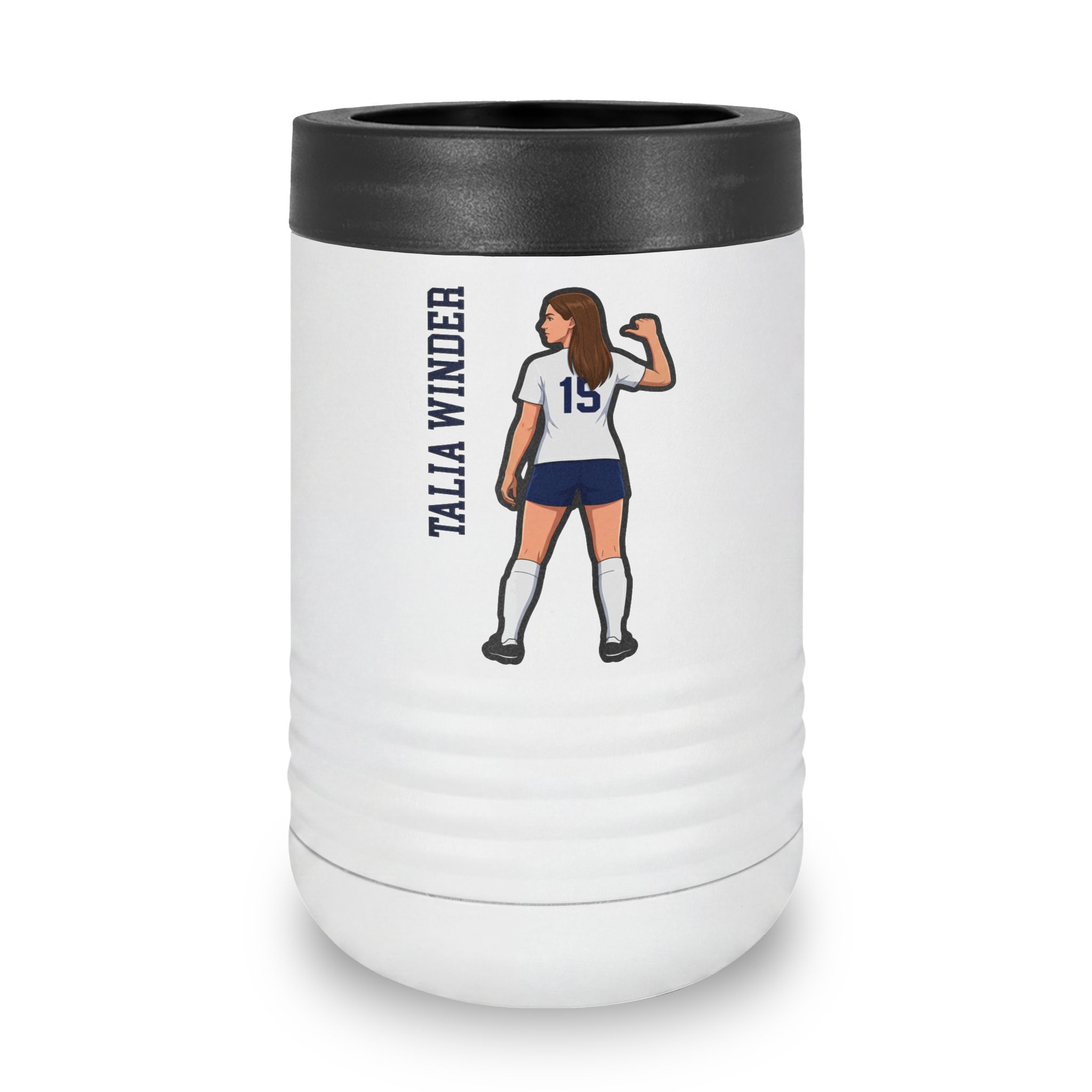 Stainless Can Cooler — character_name_vertical in White