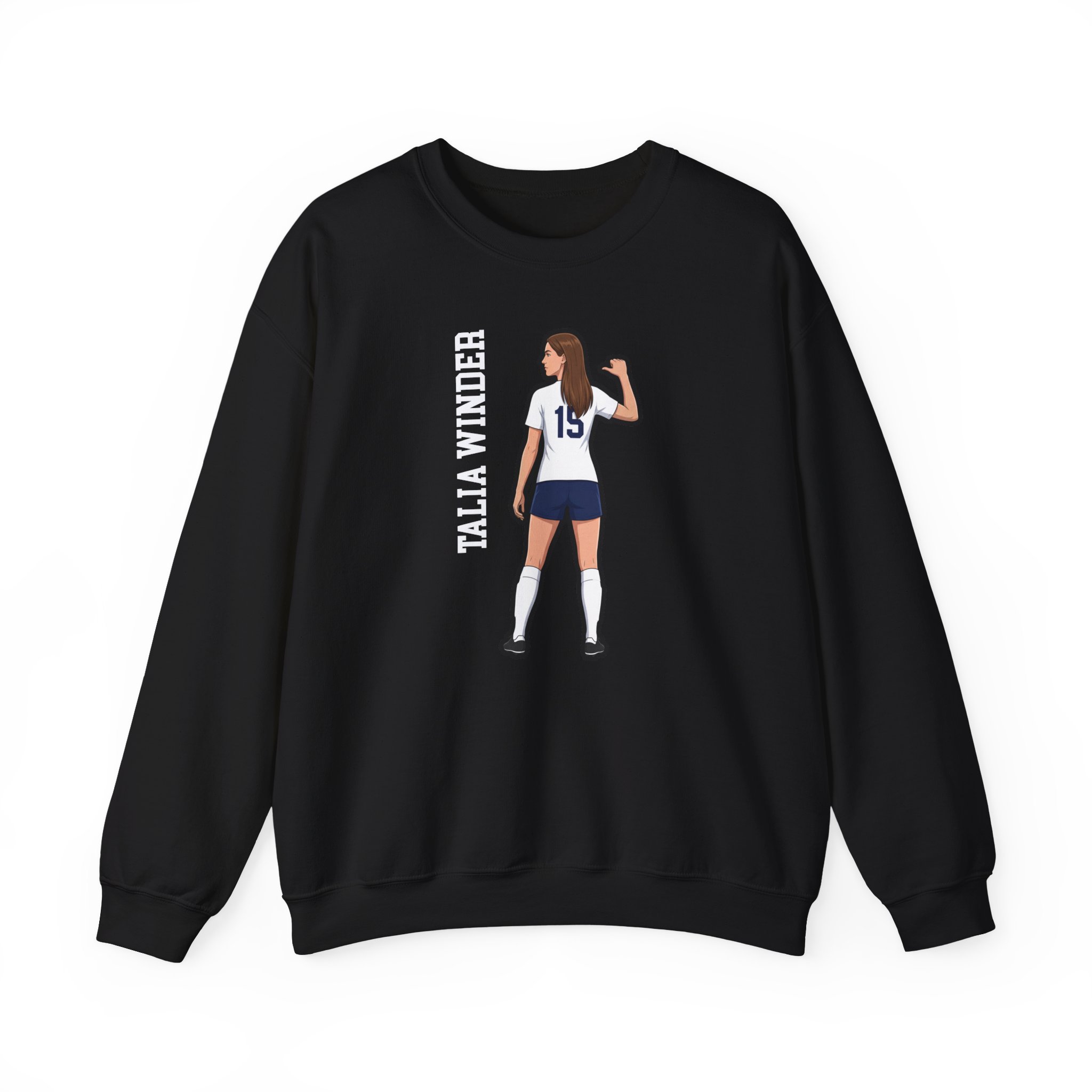 Crewneck Sweatshirt — character_name_vertical in Black