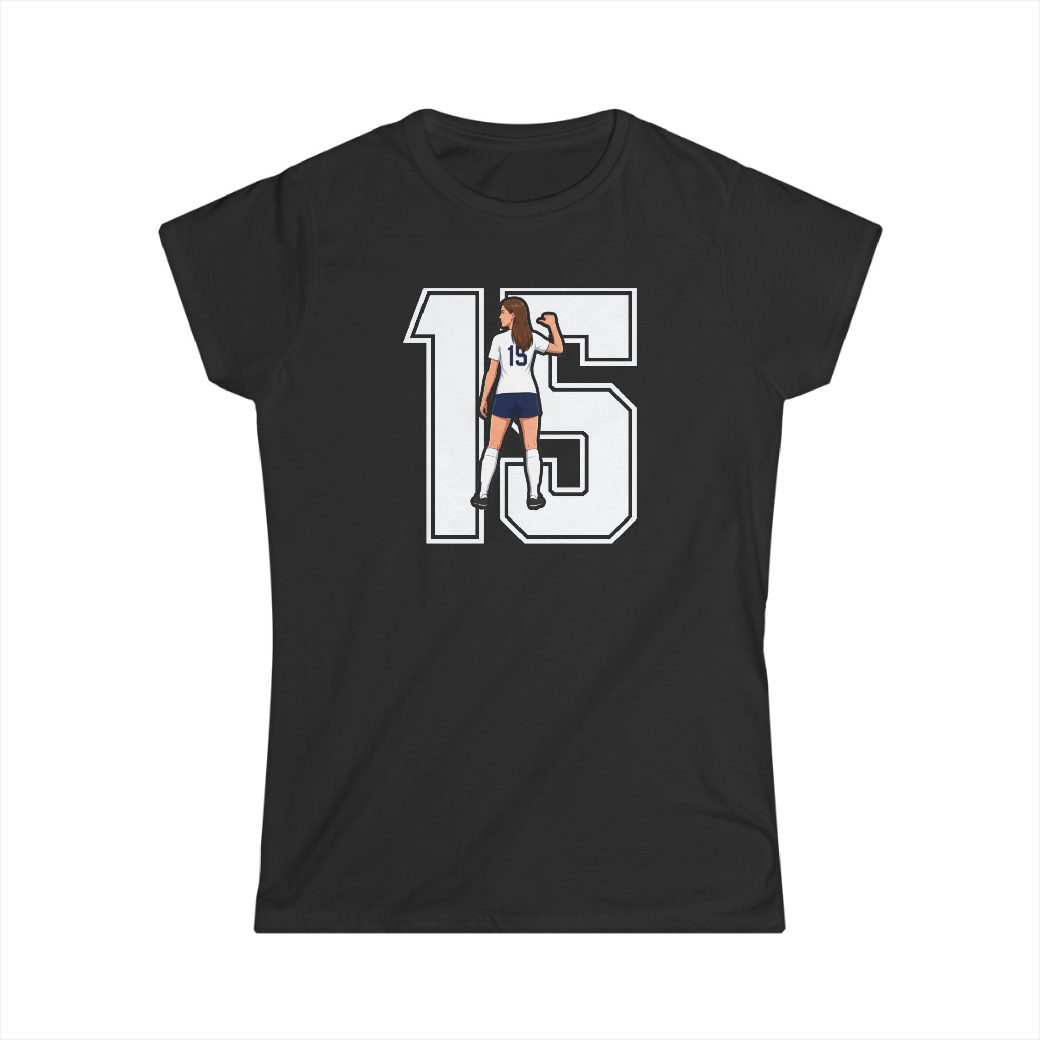 Women's Softstyle Tee — character_number in Black