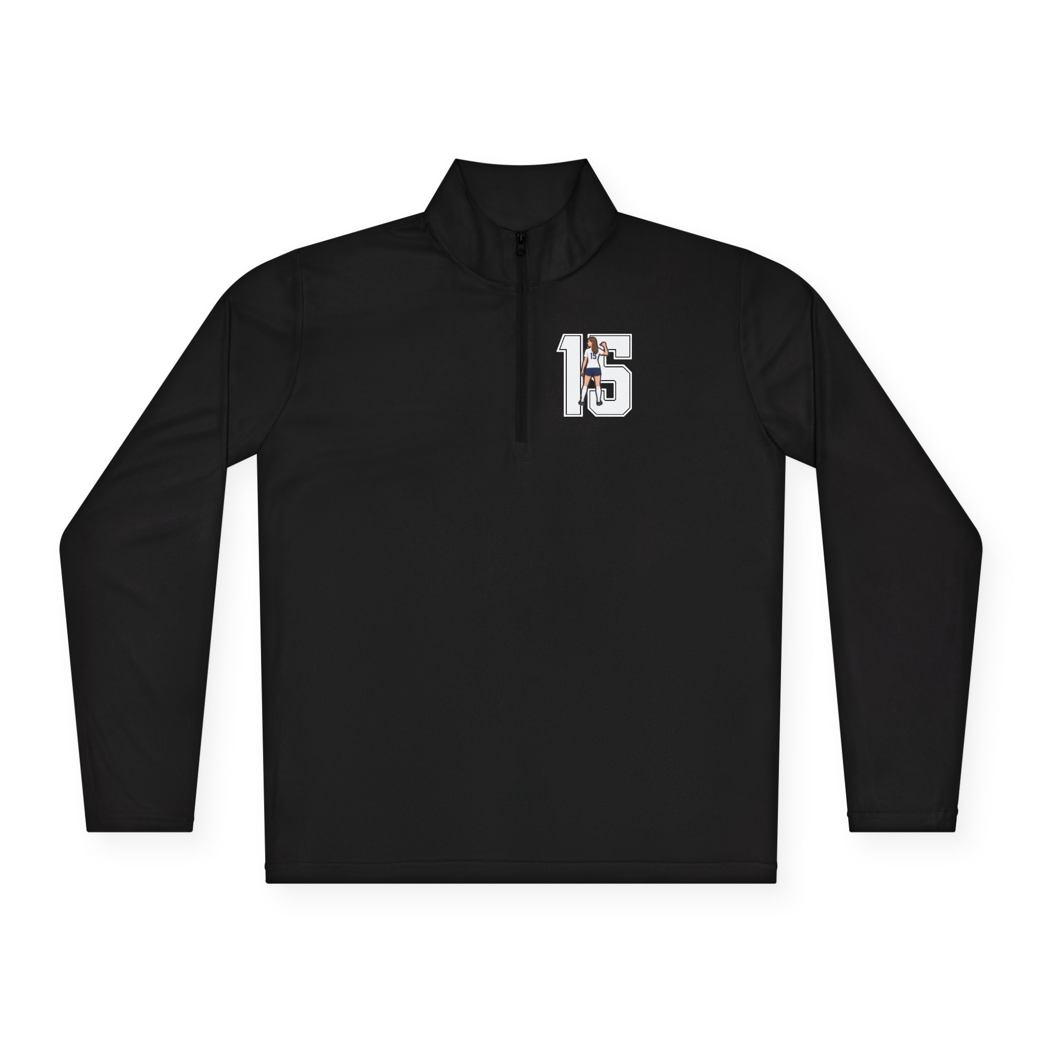 Q-Zip Pullover — character_number in Black