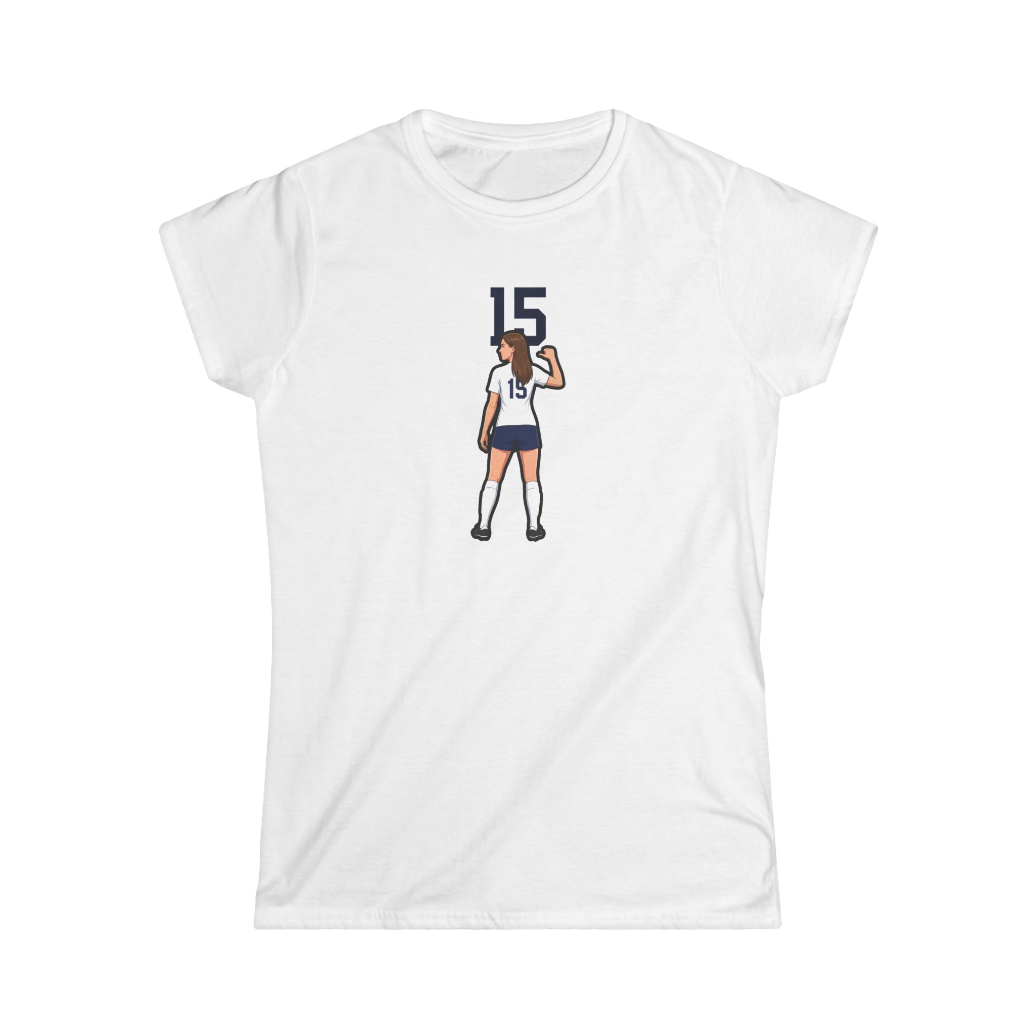 Women's Softstyle Tee — character_number_top in White