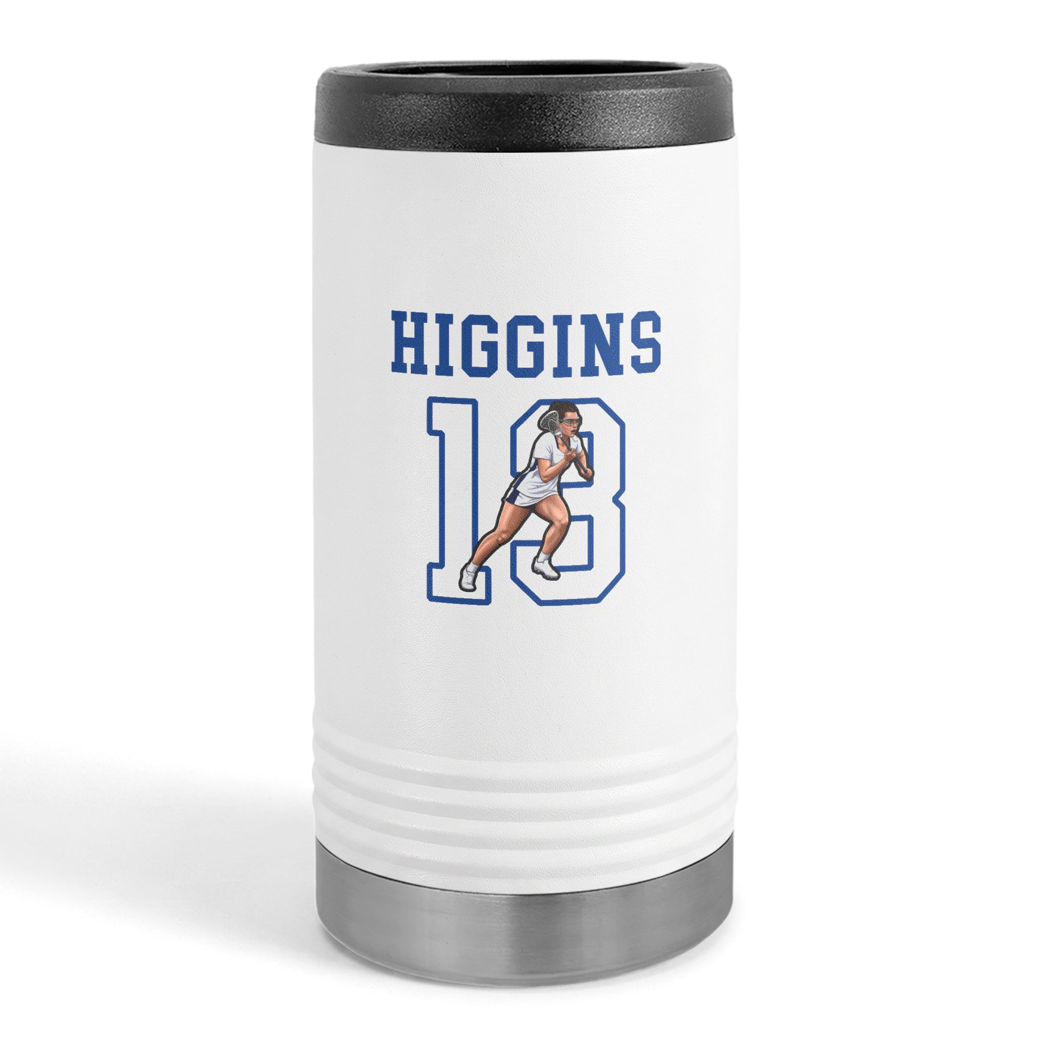 Slim Stainless Can Cooler — character_shirsey in White