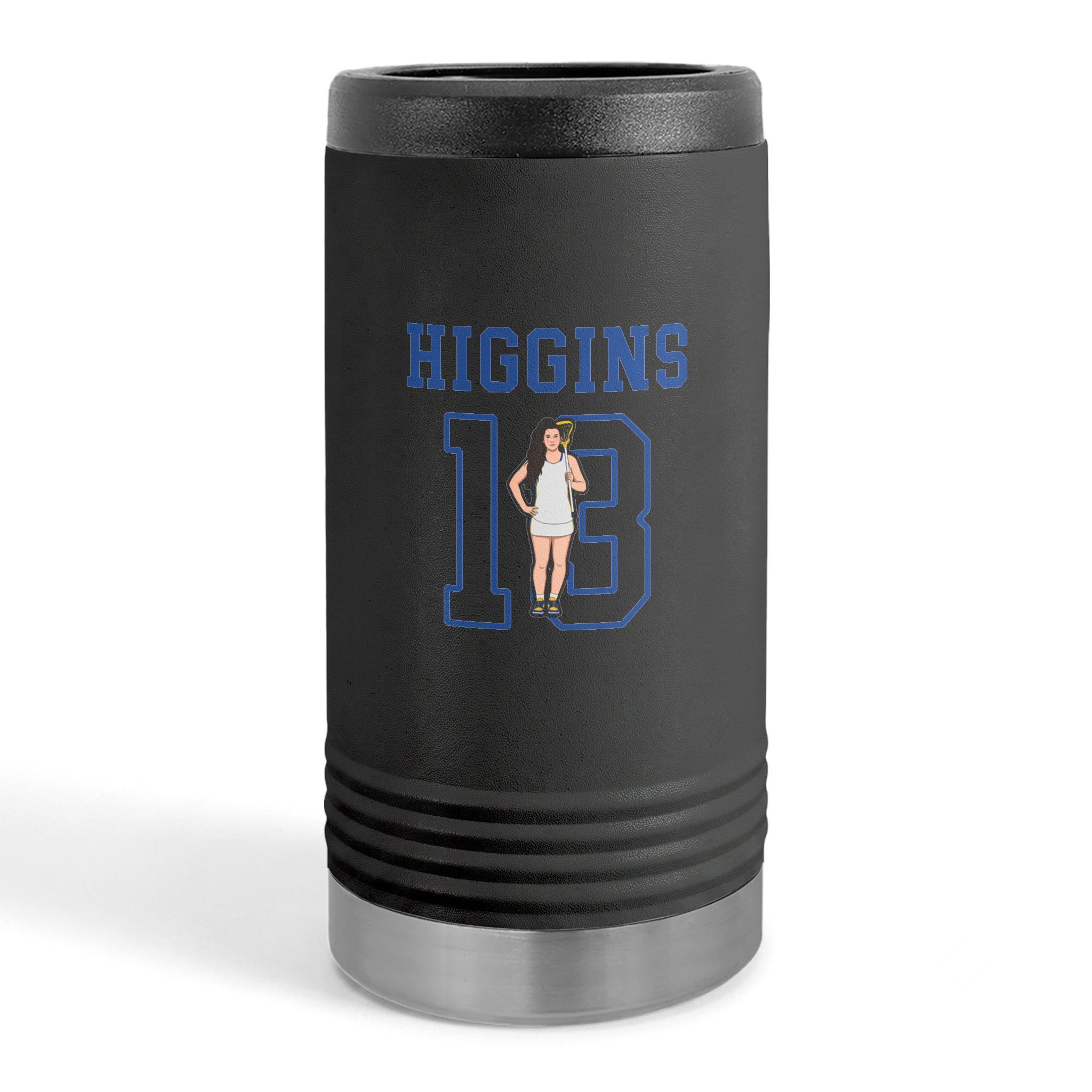 Slim Stainless Can Cooler — character_shirsey in Black