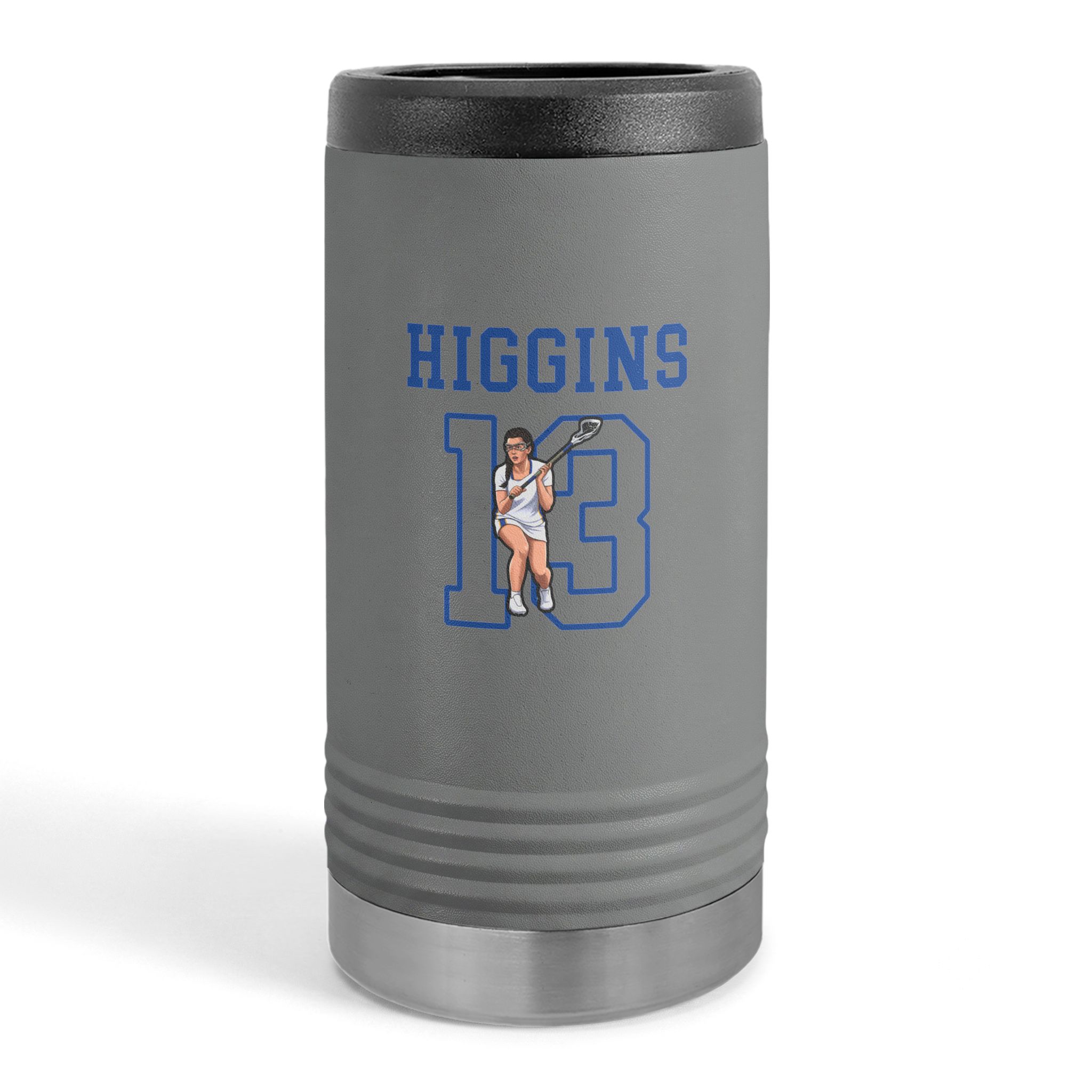 Slim Stainless Can Cooler — character_shirsey in Grey