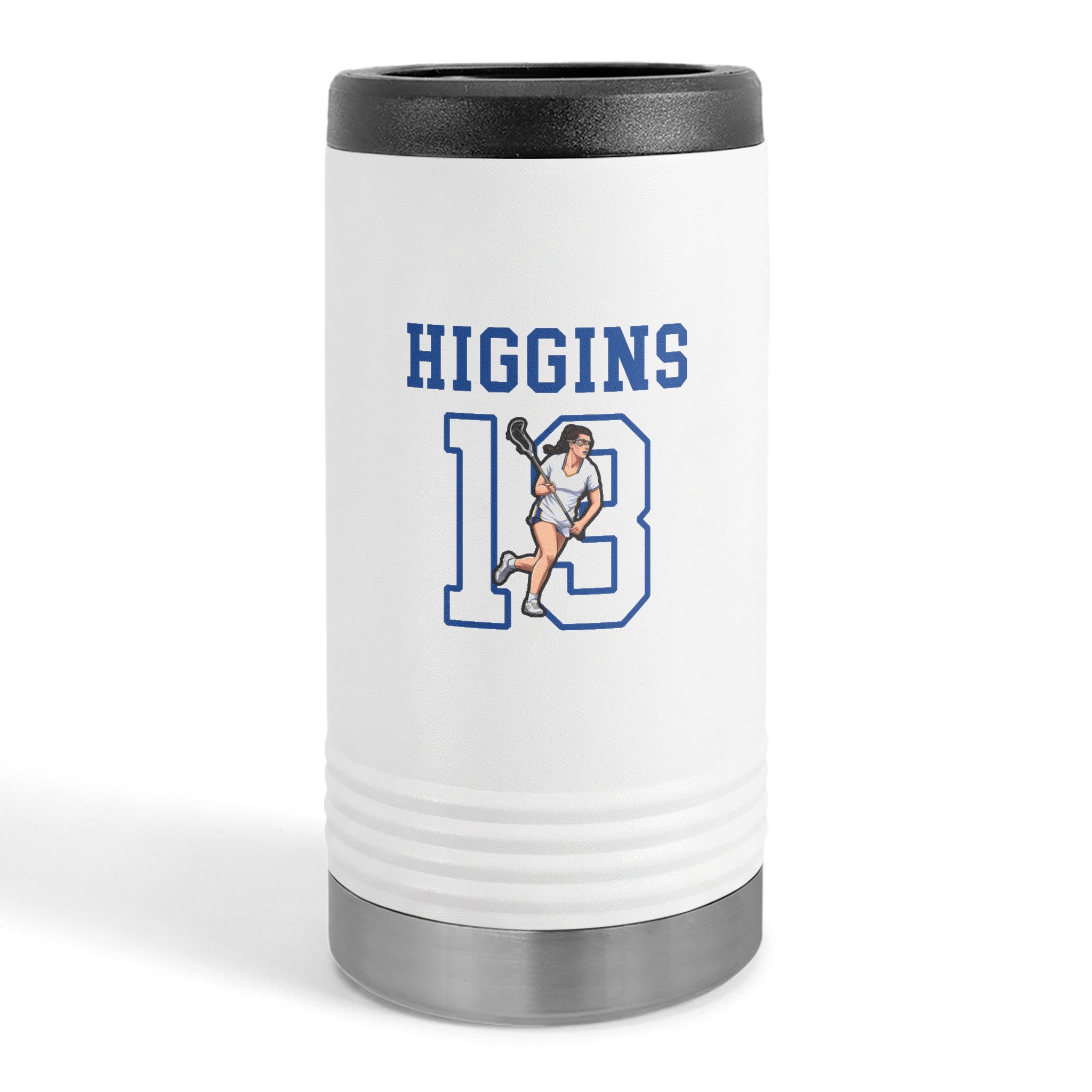 Slim Stainless Can Cooler — character_shirsey in White
