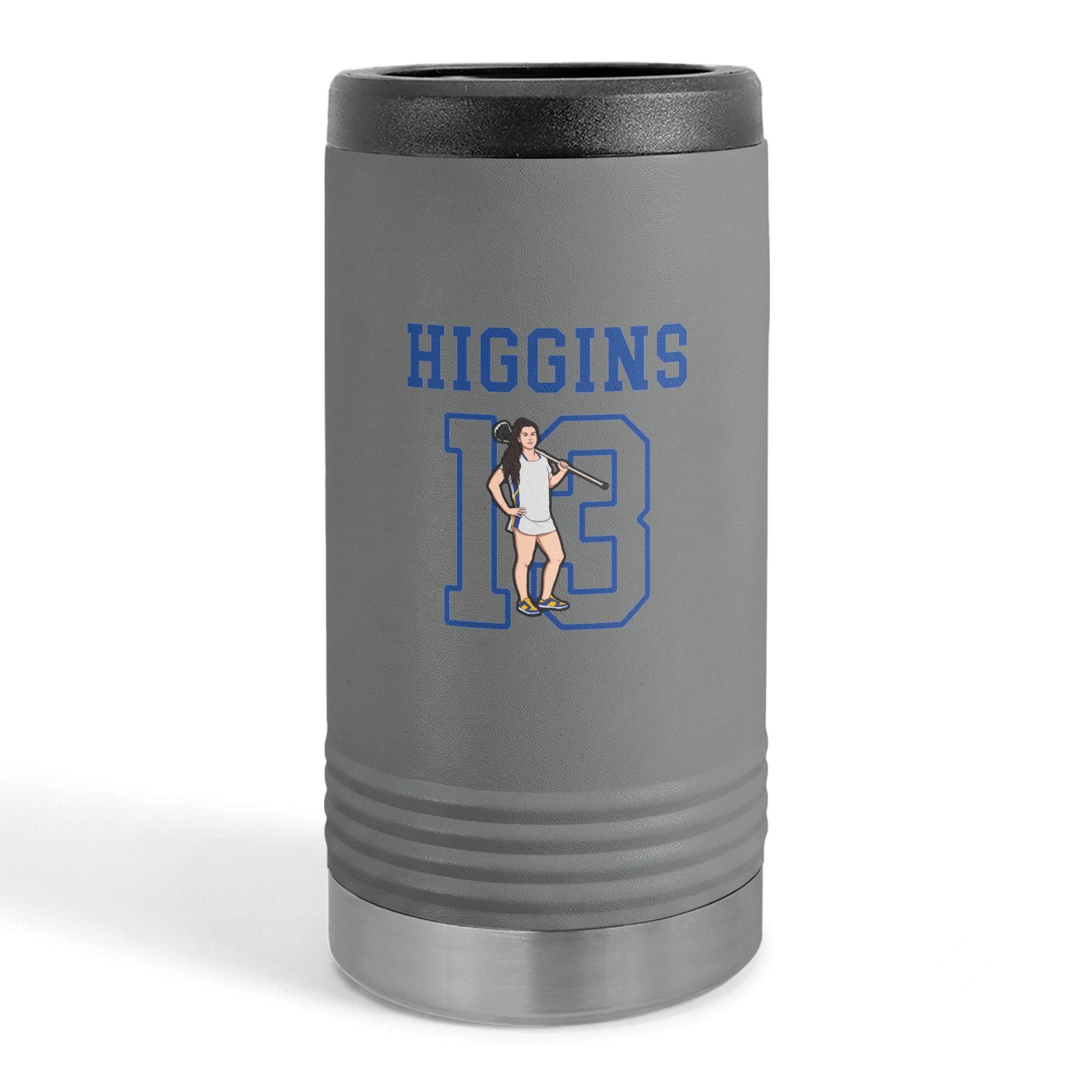 Slim Stainless Can Cooler — character_shirsey in Grey