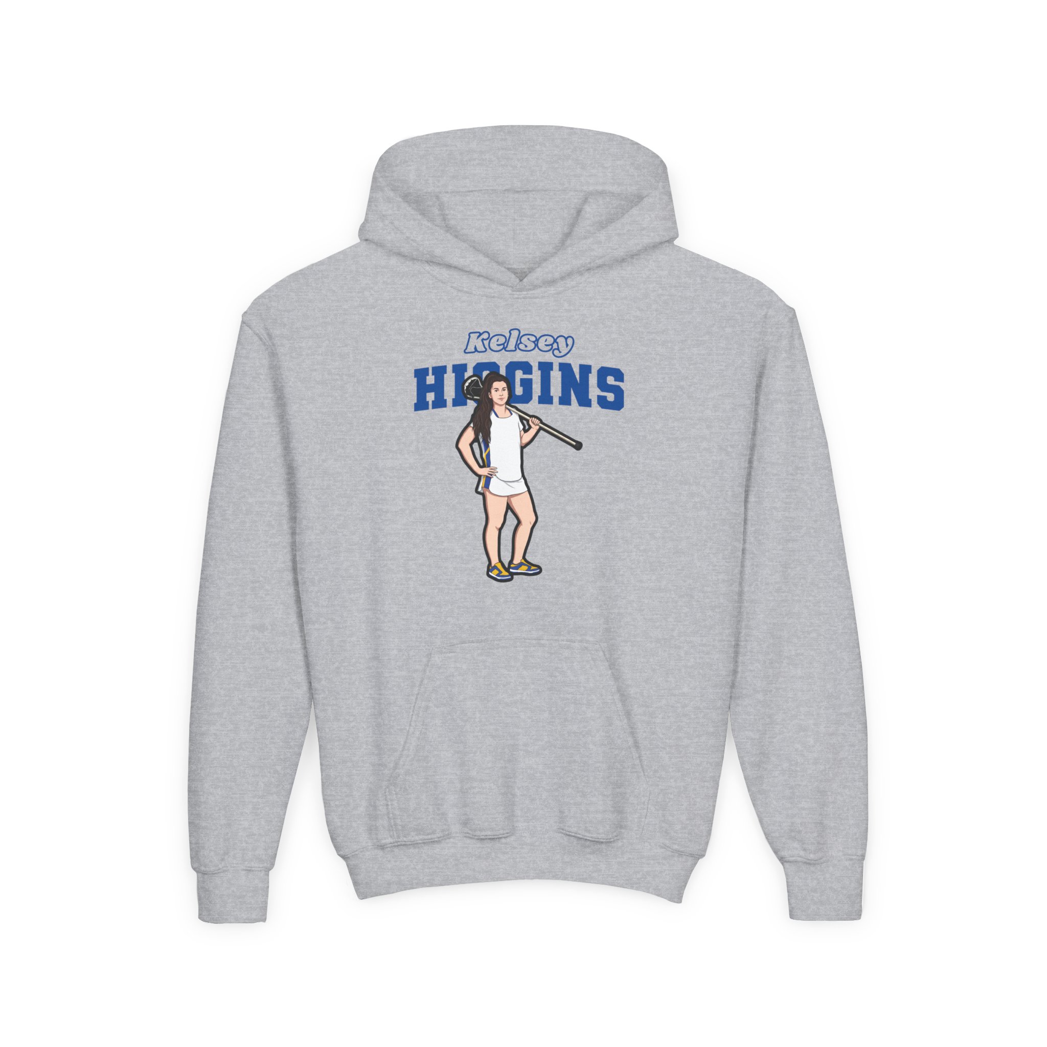 Youth Hoodie — character_name_arch in Grey