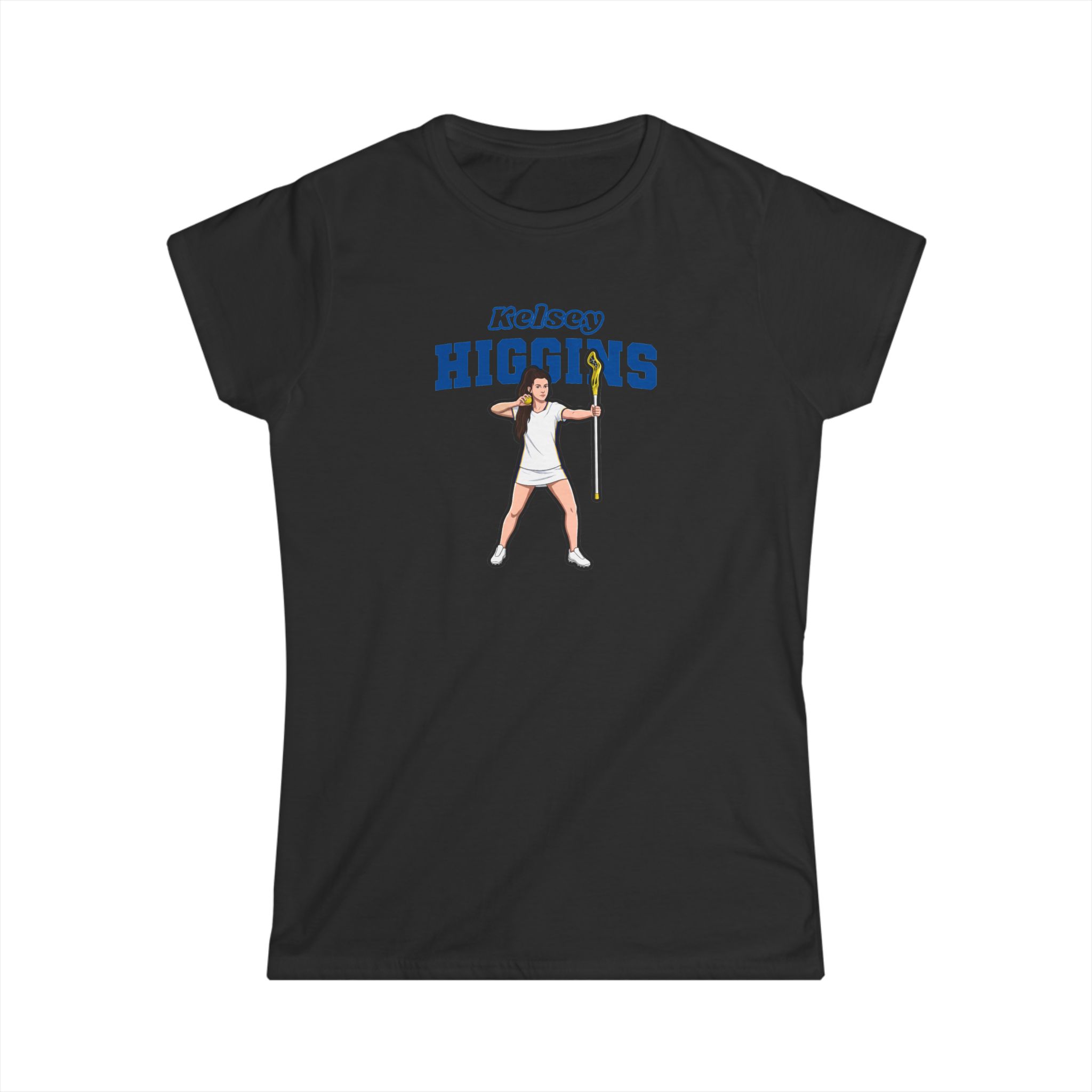Women's Softstyle Tee — character_name_arch in Black