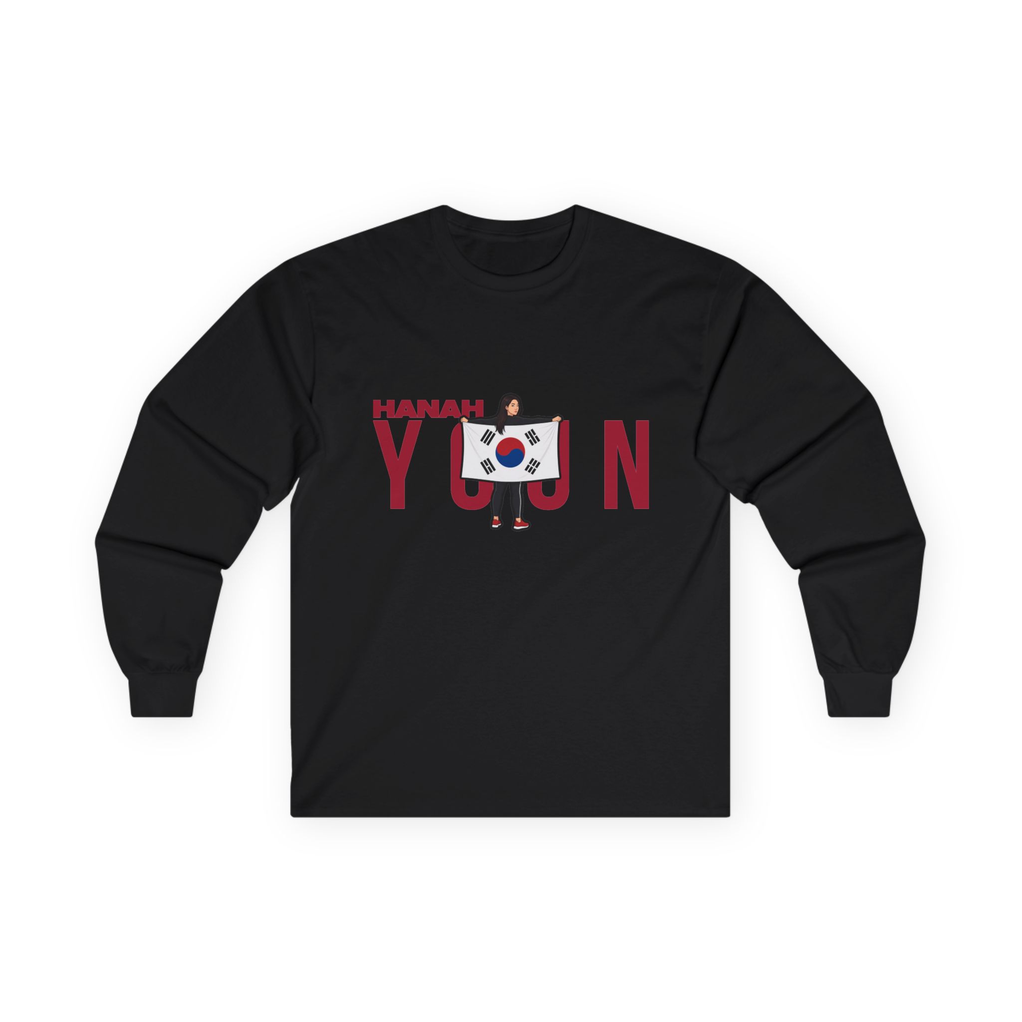 Long Sleeve Tee — character_player_name in Black