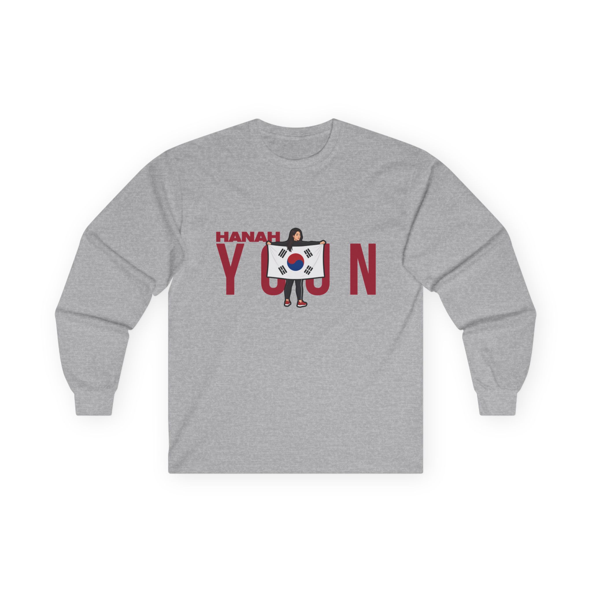 Long Sleeve Tee — character_player_name in Grey