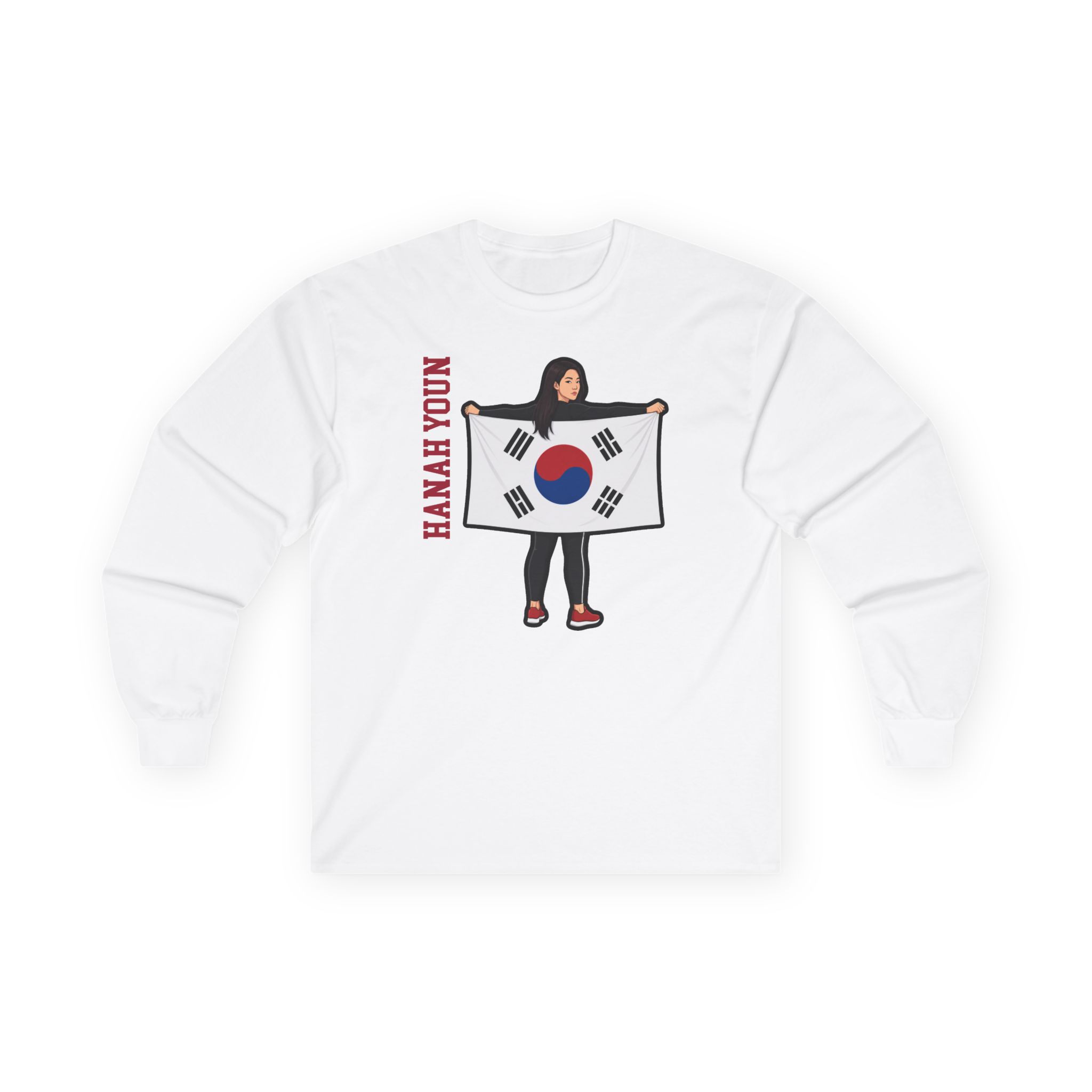 Long Sleeve Tee — character_name_vertical in White