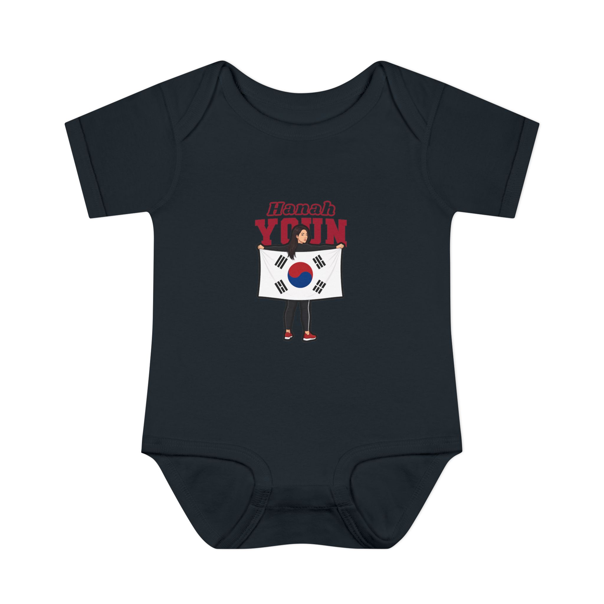 Baby Onesie — character_name_arch in Black
