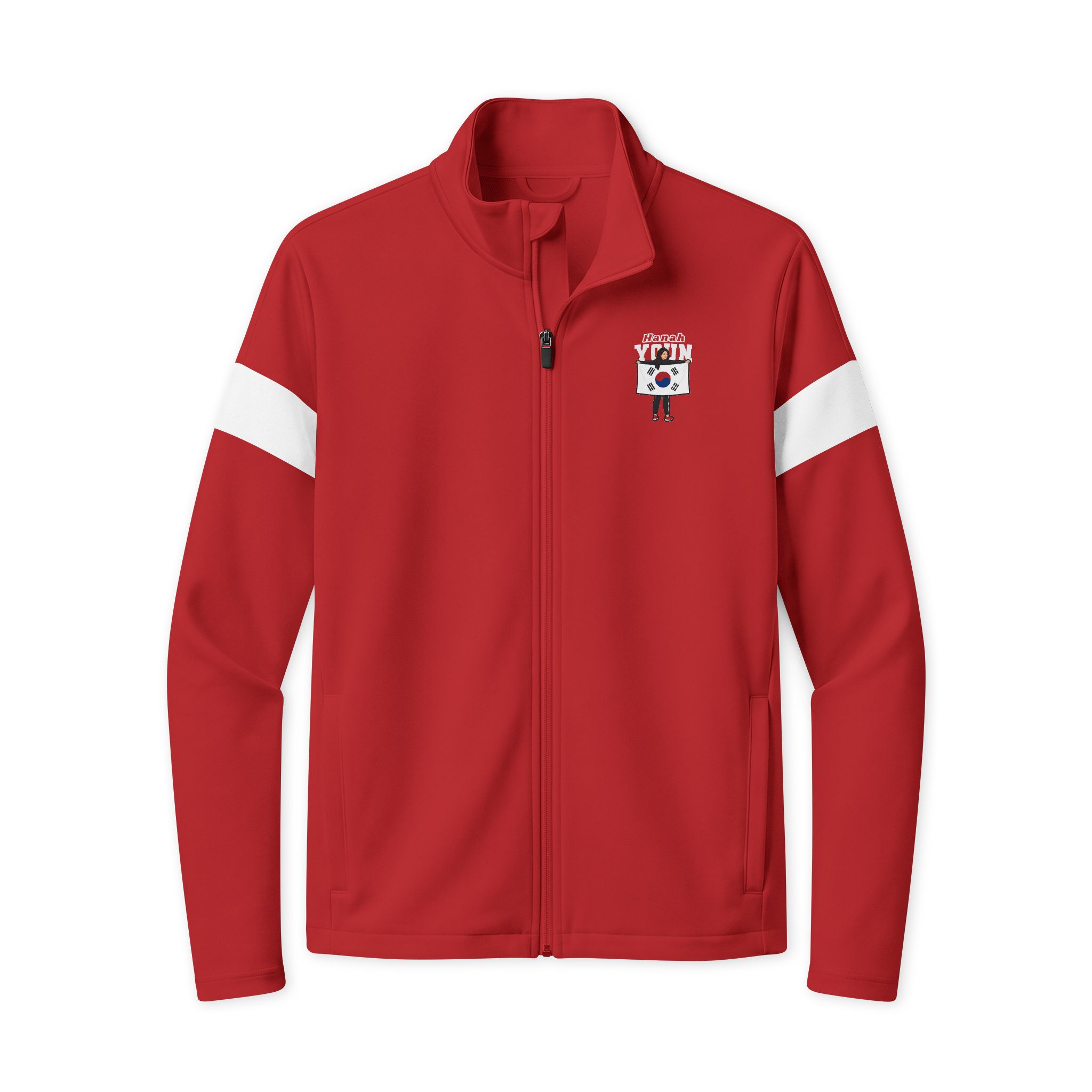 Travel Full-Zip Jacket — character_name_arch in Deep Red/ White