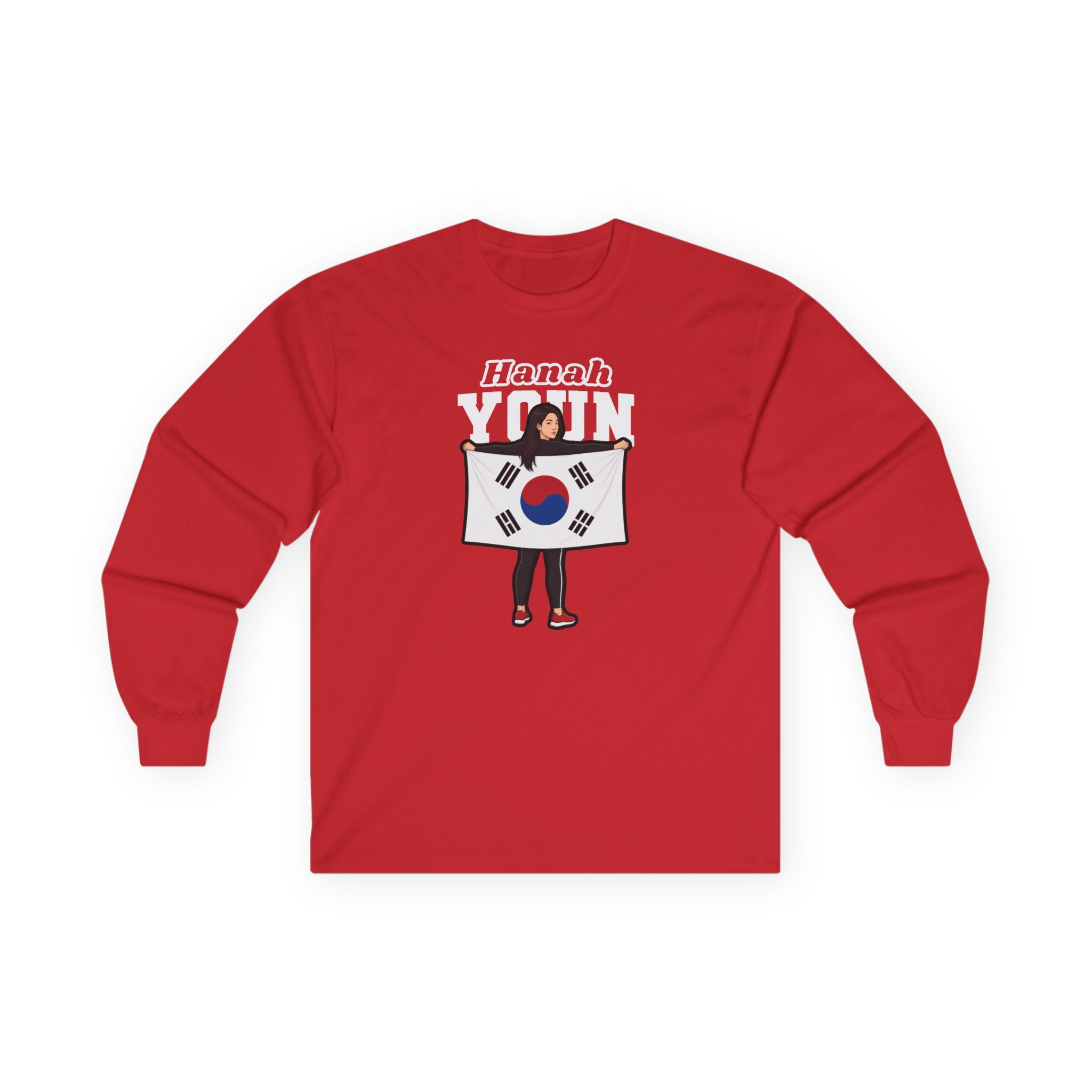 Long Sleeve Tee — character_name_arch in Red