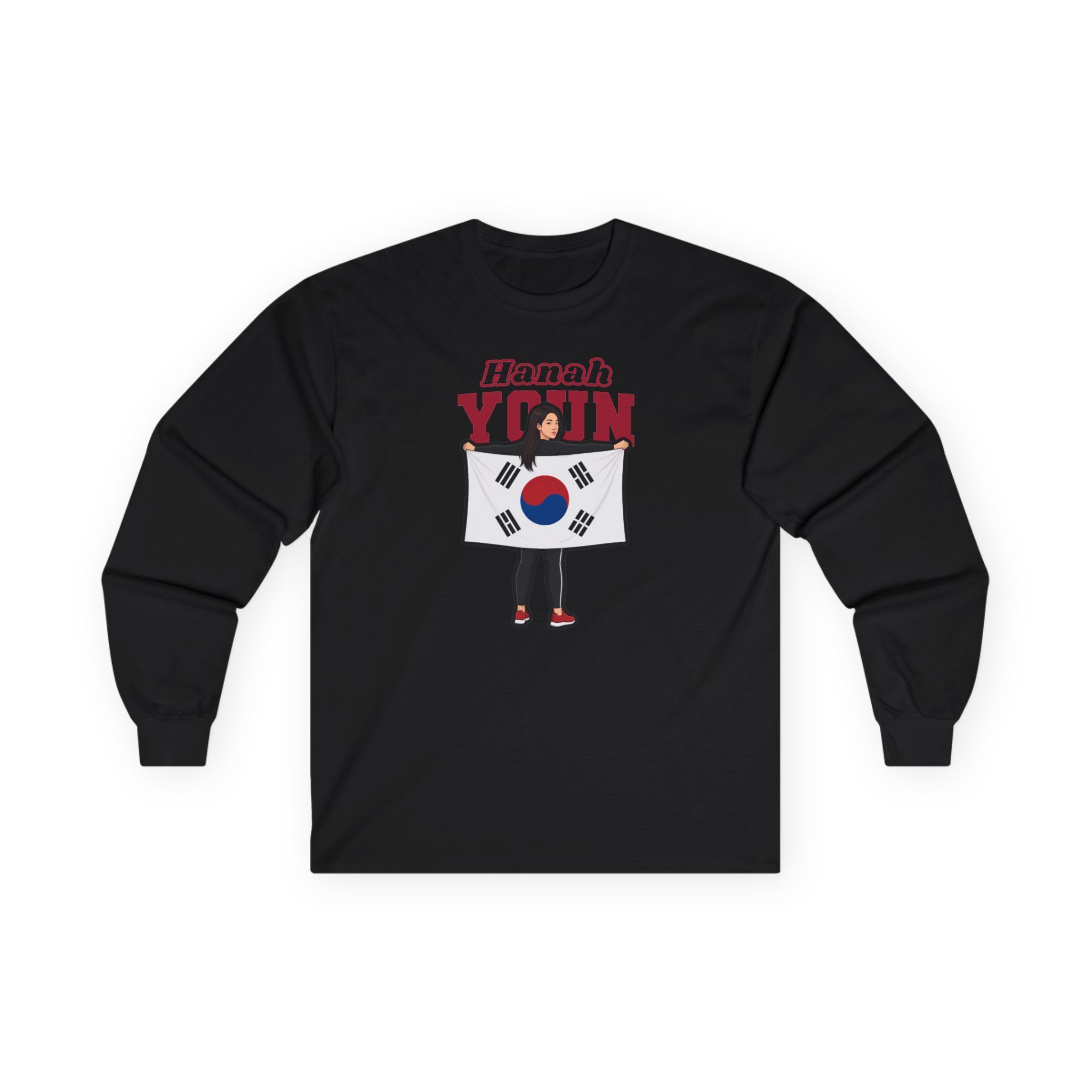 Long Sleeve Tee — character_name_arch in Black