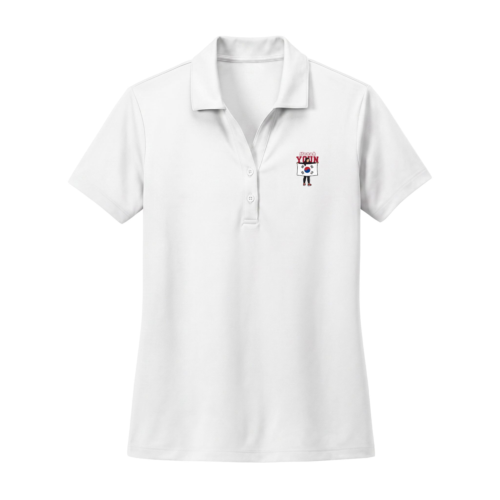 Women's Polo — character_name_arch in White