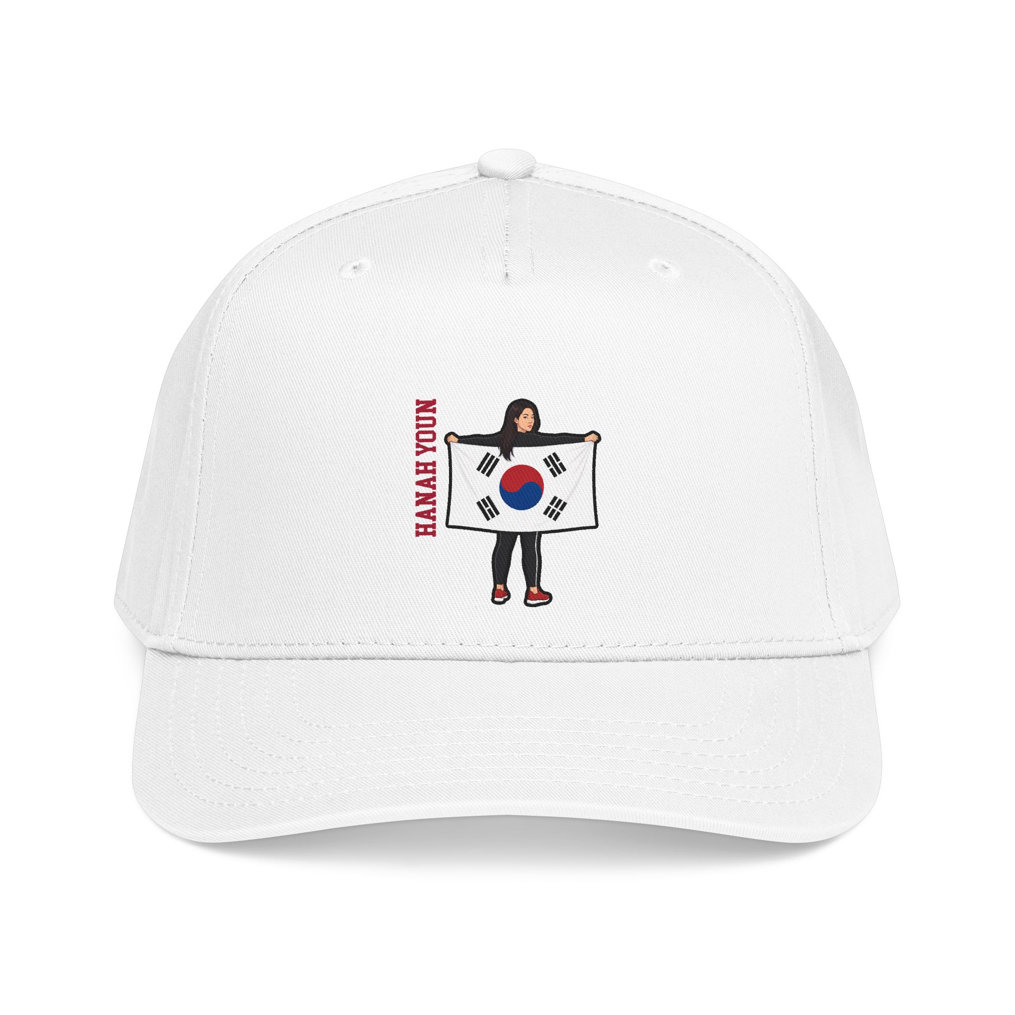 Baseball Cap — character_name_vertical in White