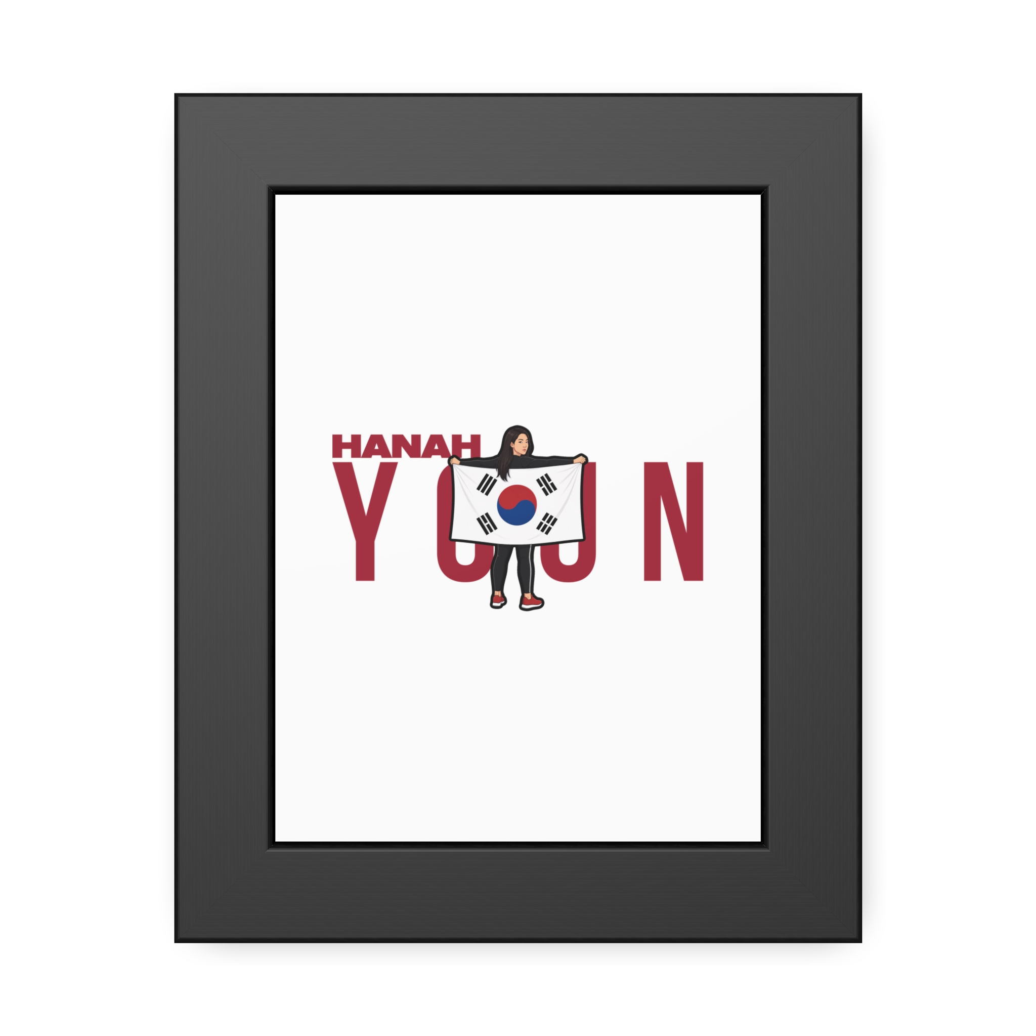 Framed Poster — character_player_name in Black