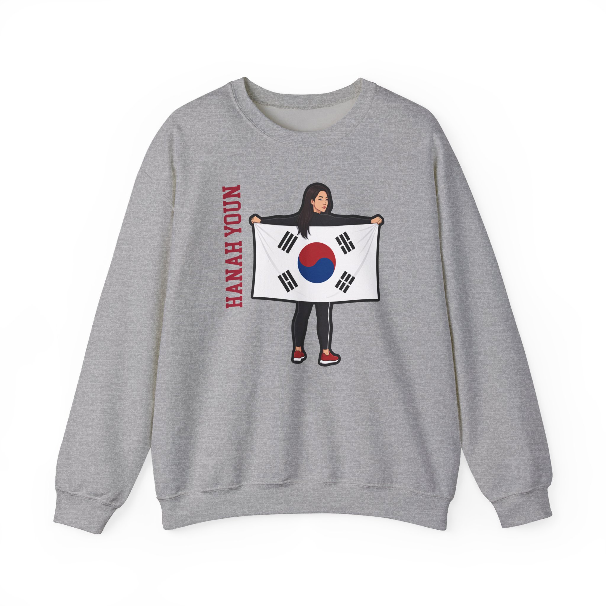 Crewneck Sweatshirt — character_name_vertical in Grey
