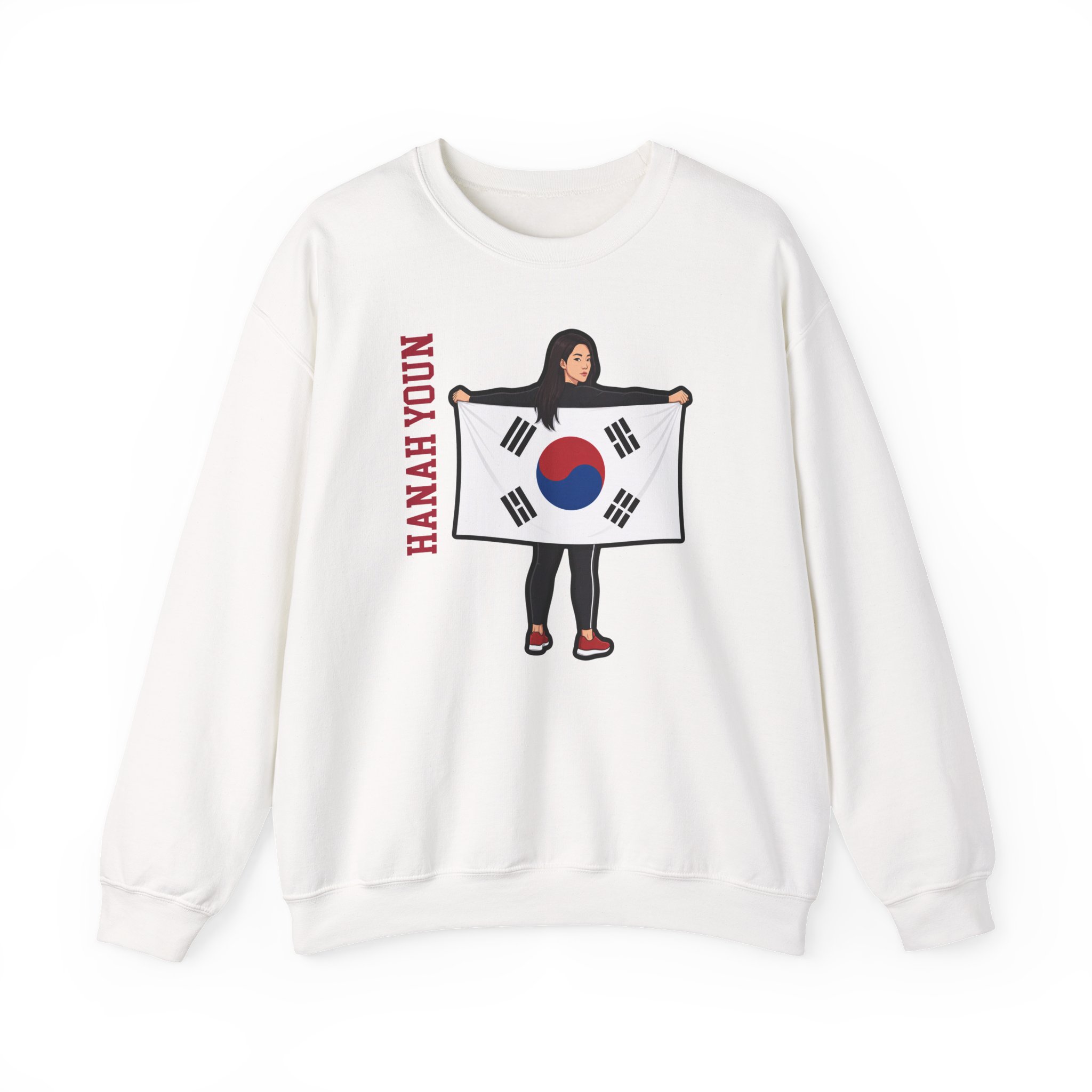 Crewneck Sweatshirt — character_name_vertical in White