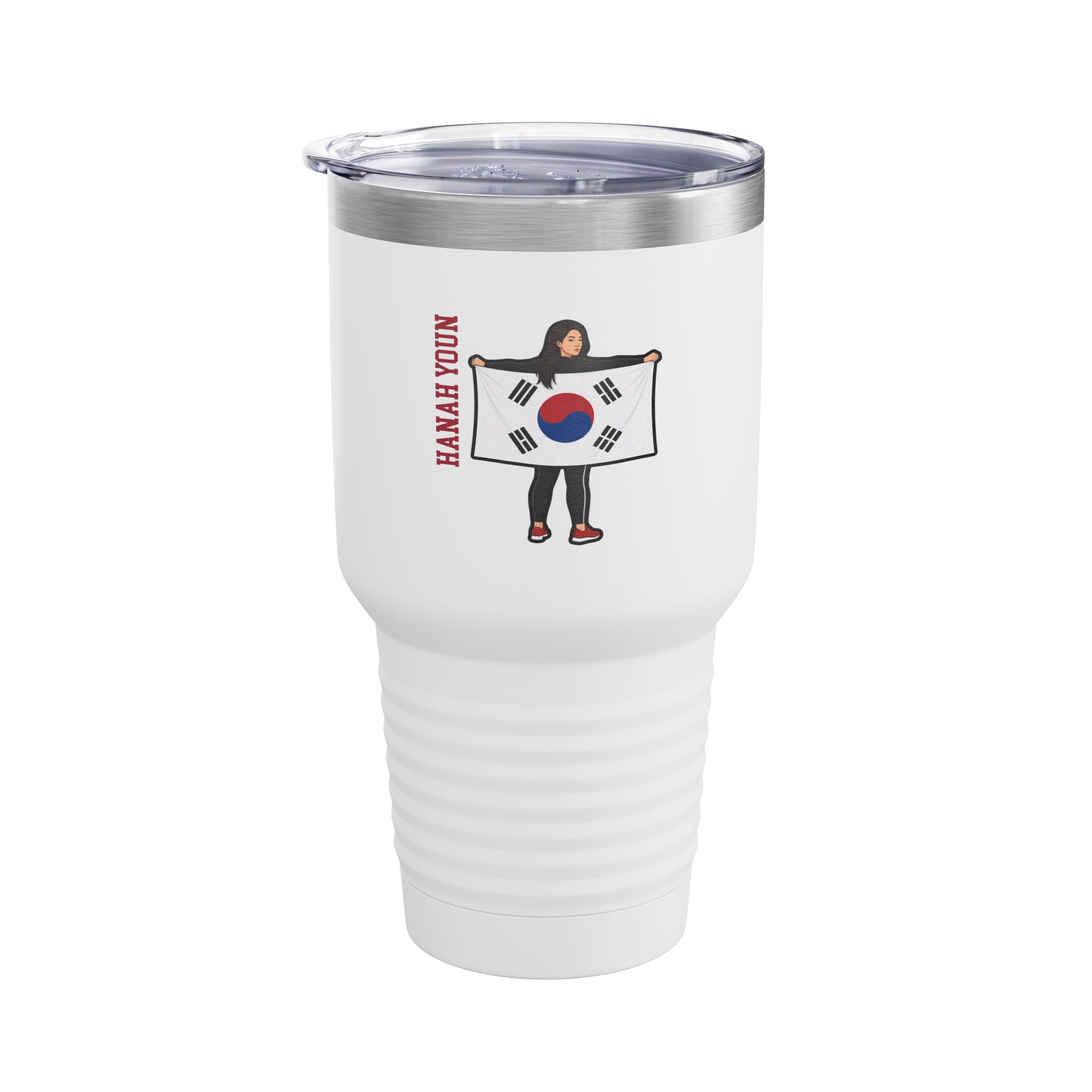 30oz Tumbler — character_name_vertical in White