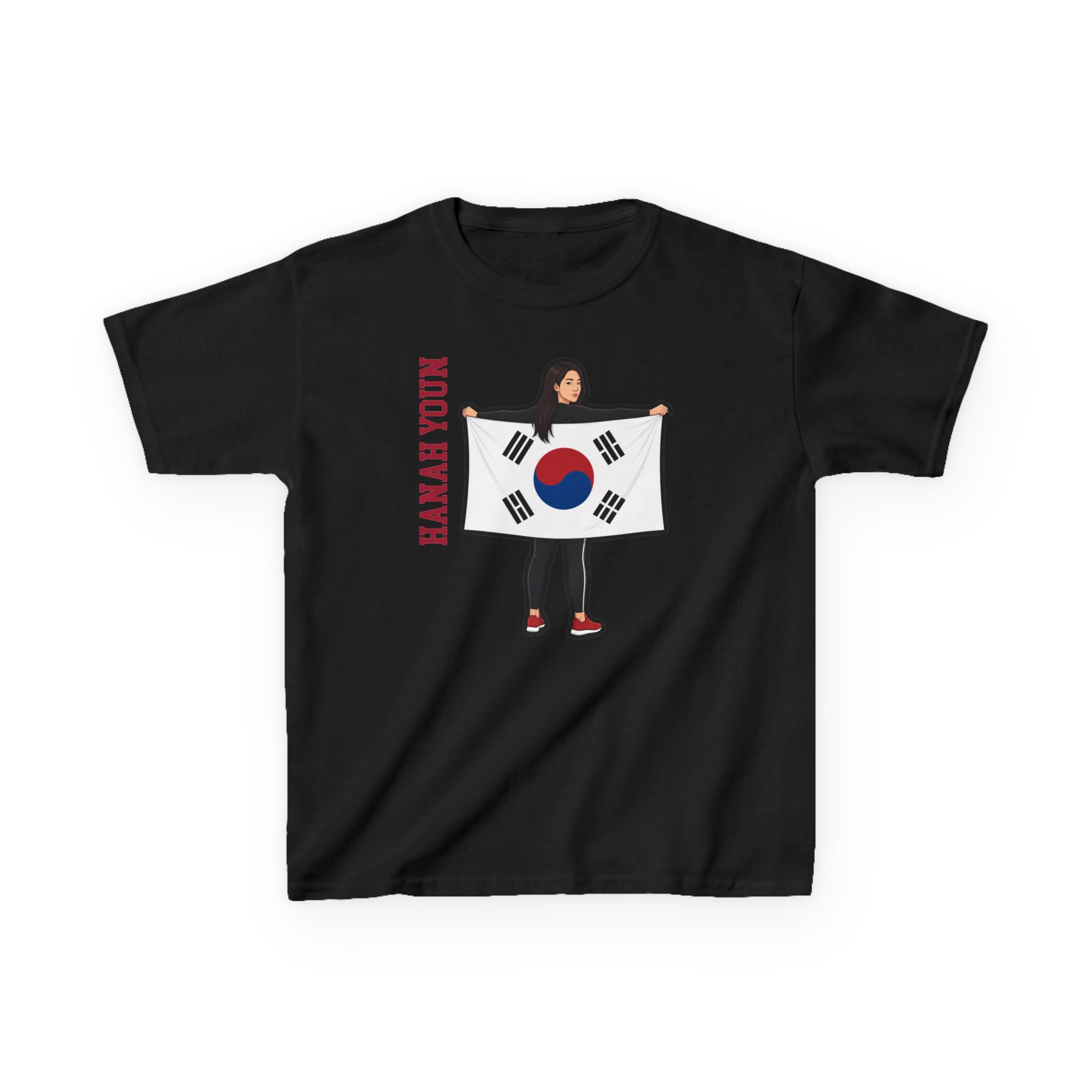Youth Tee — character_name_vertical in Black