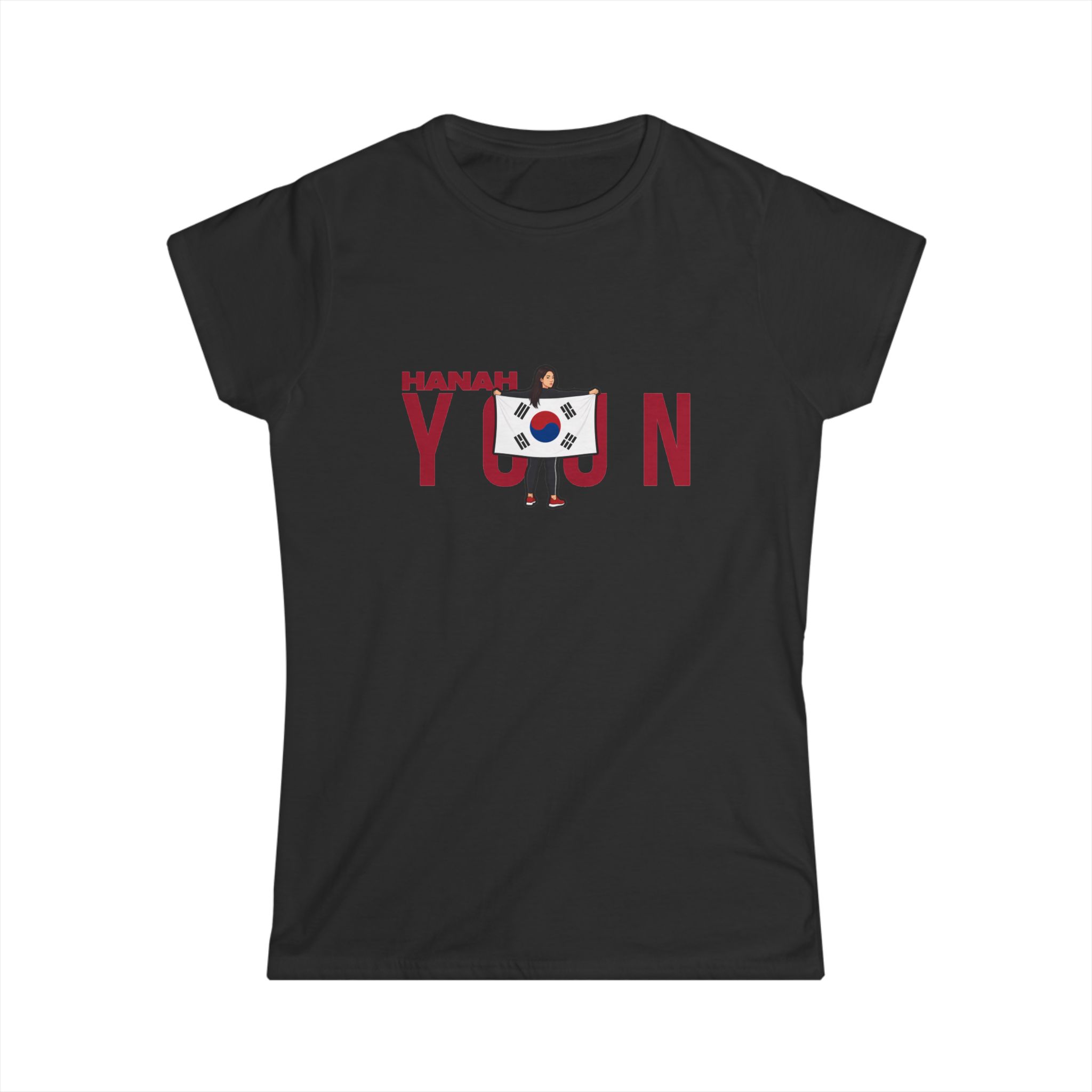 Women's Softstyle Tee — character_player_name in Black