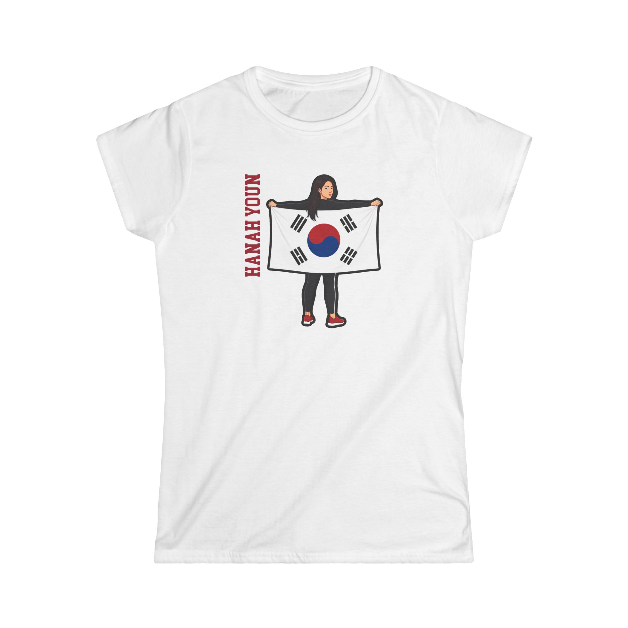 Women's Softstyle Tee — character_name_vertical in White