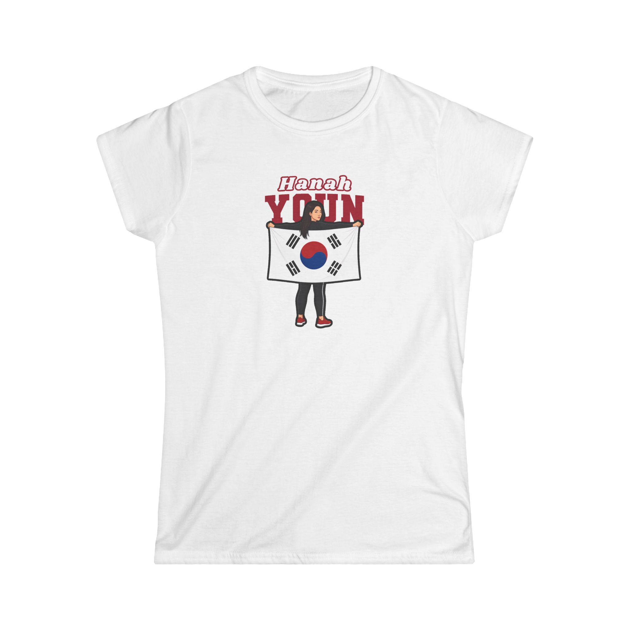 Women's Softstyle Tee — character_name_arch in White