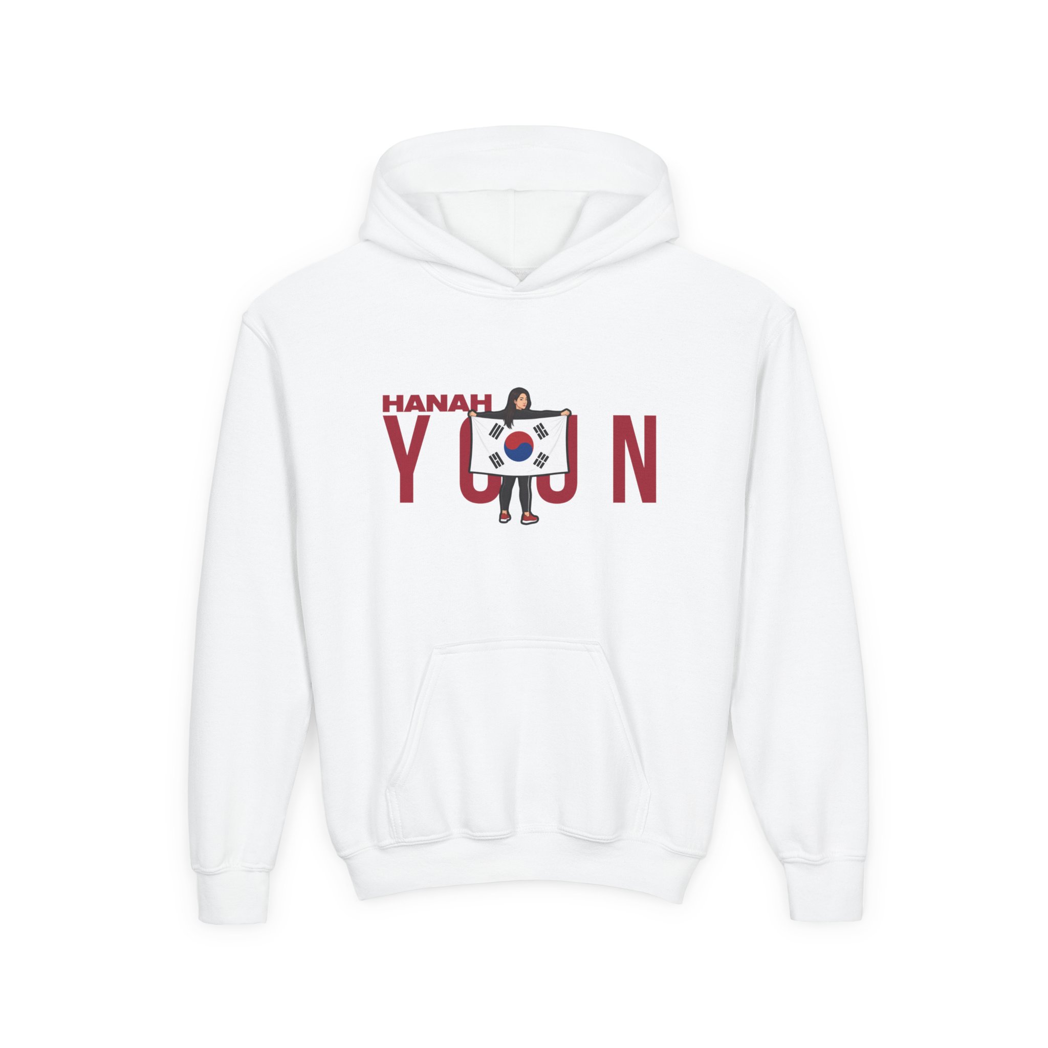 Youth Hoodie — character_player_name in White