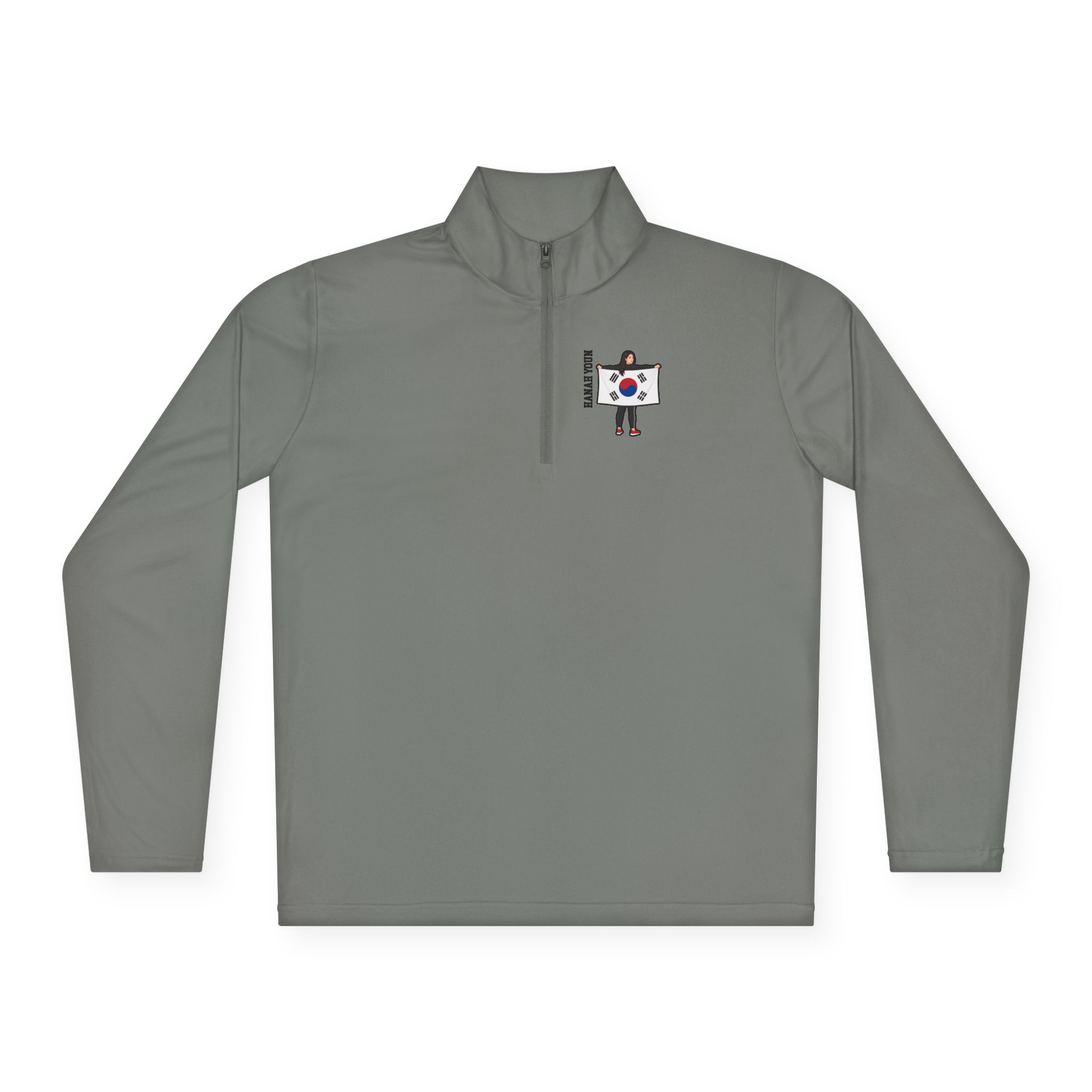 Q-Zip Pullover — character_name_vertical in Grey