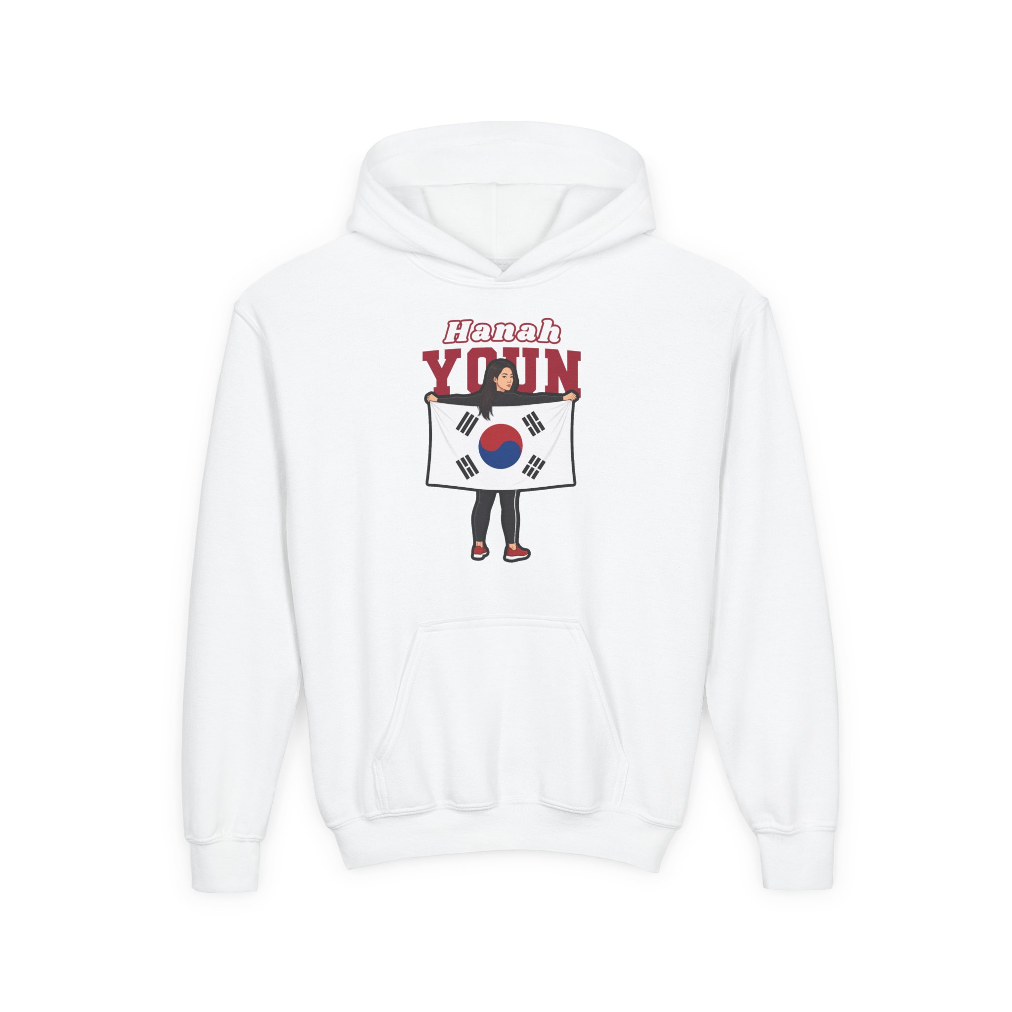 Youth Hoodie — character_name_arch in White