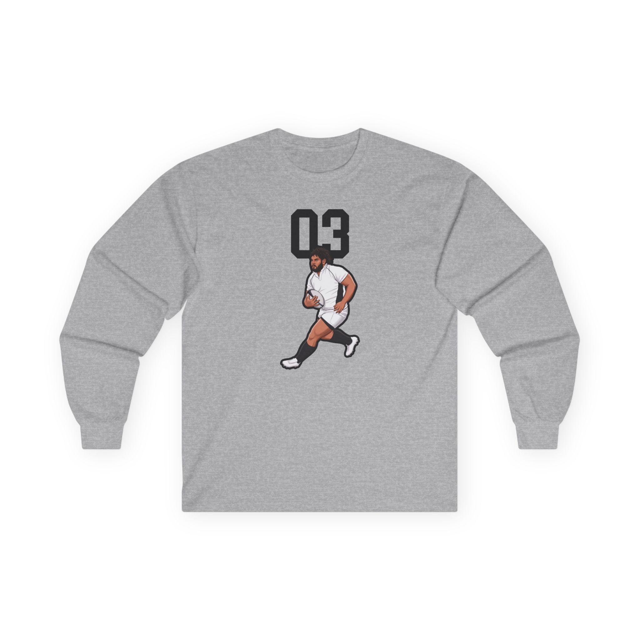 Long Sleeve Tee — character_number_top in Grey