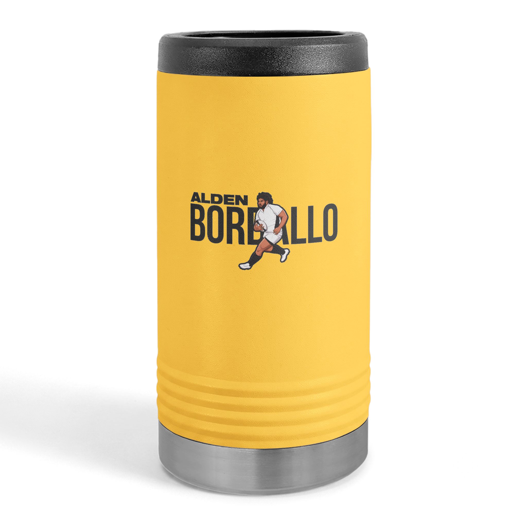 Slim Stainless Can Cooler — character_player_name in Yellow