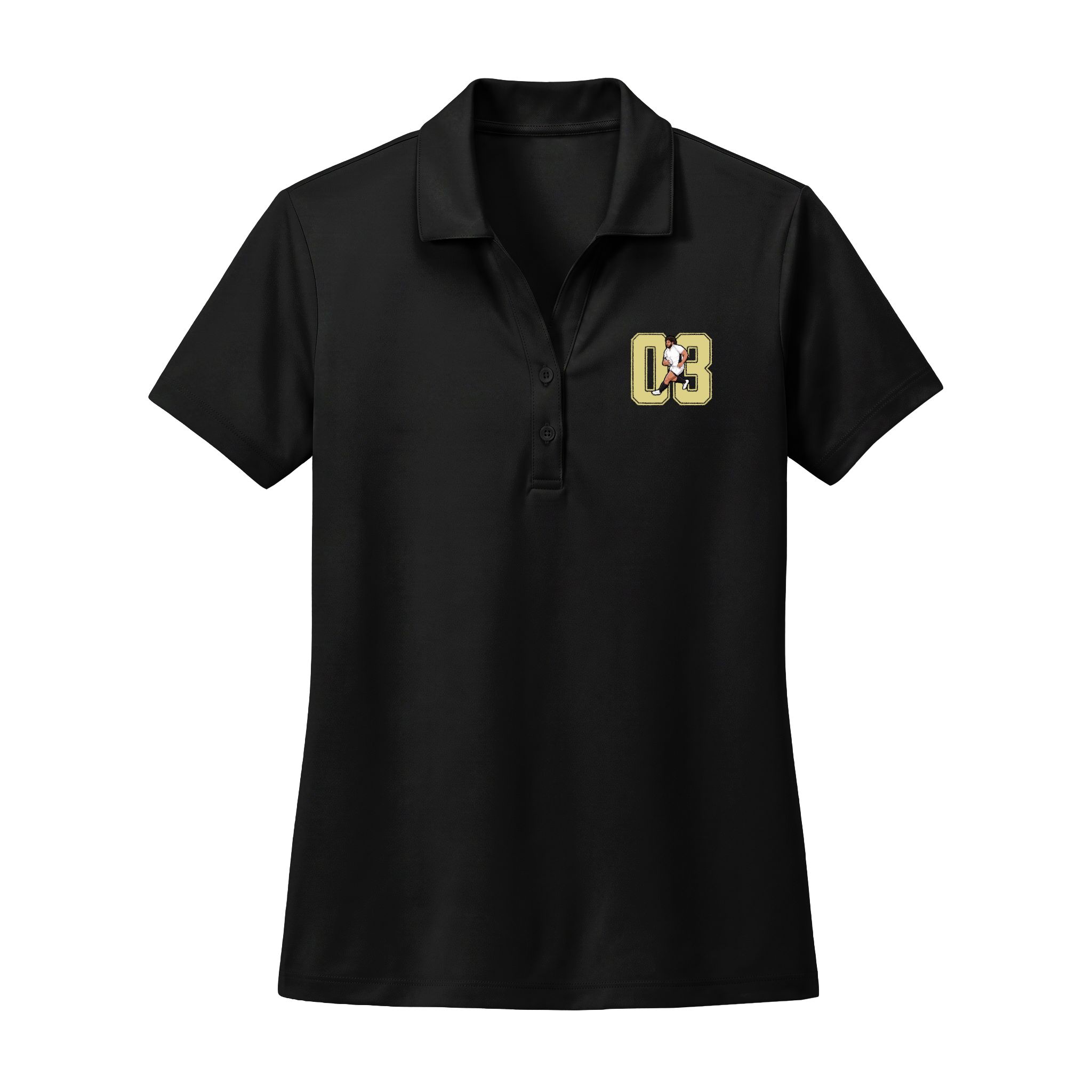 Women's Polo — character_number in Black