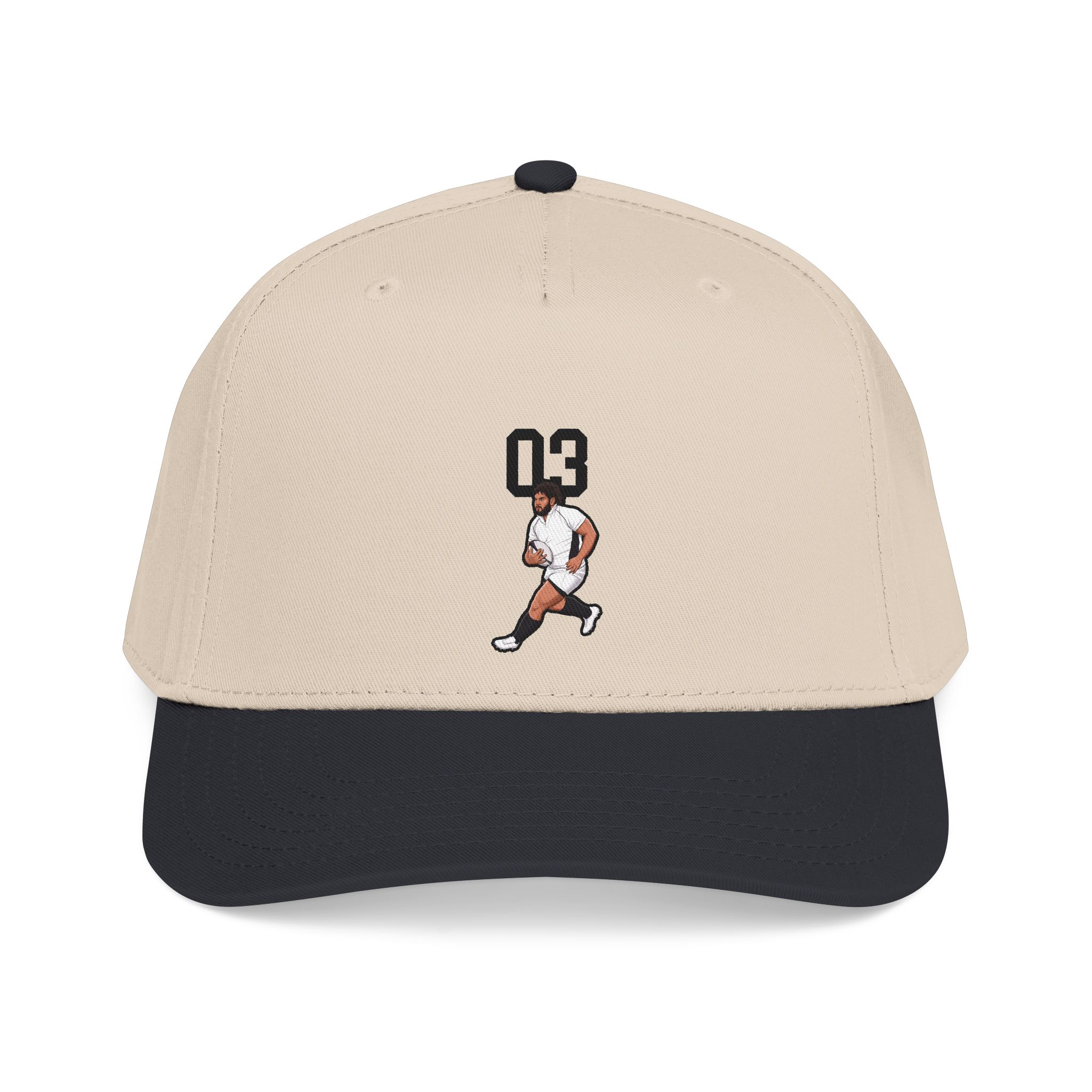 Baseball Cap — character_number_top in Black / Natural