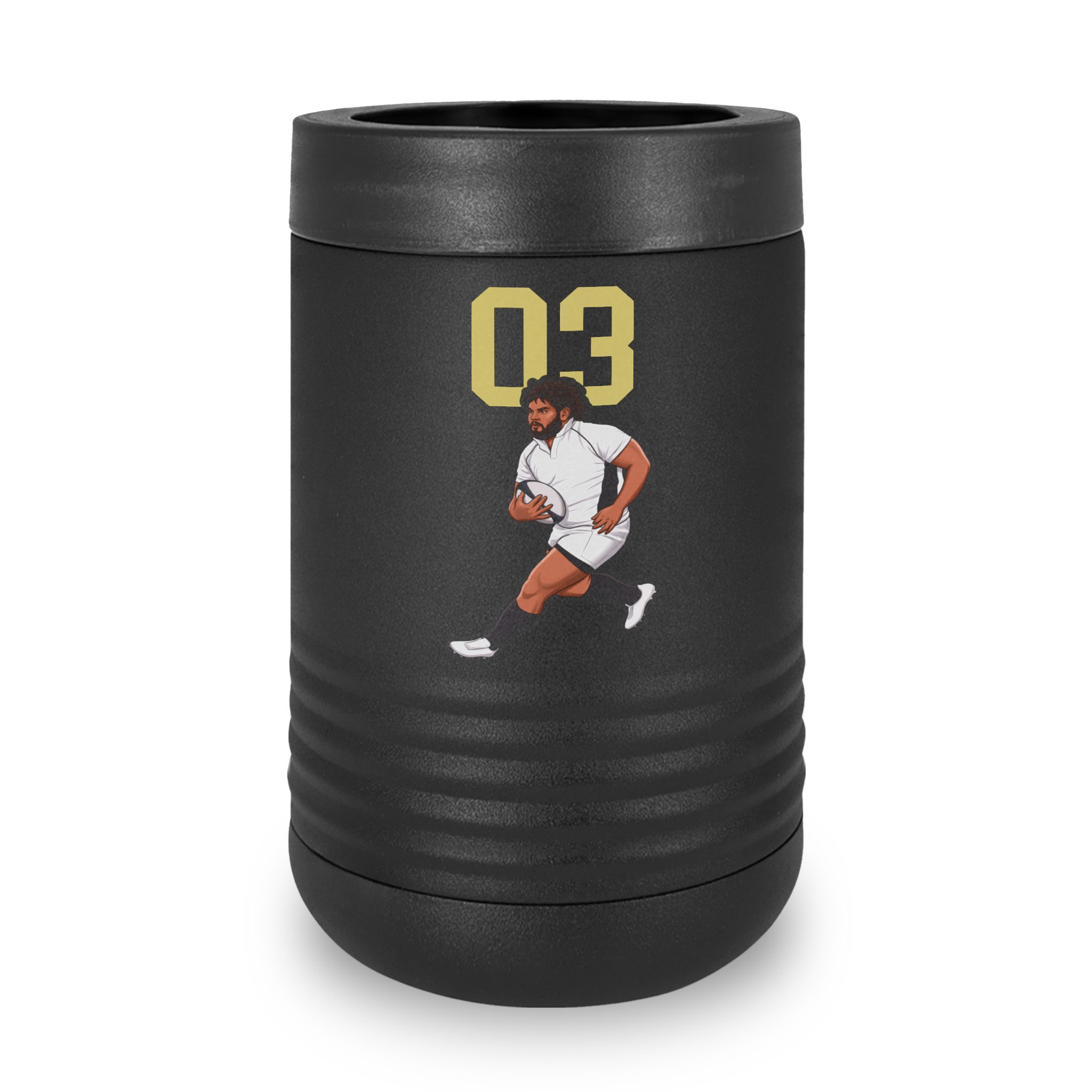 Stainless Can Cooler — character_number_top in Black