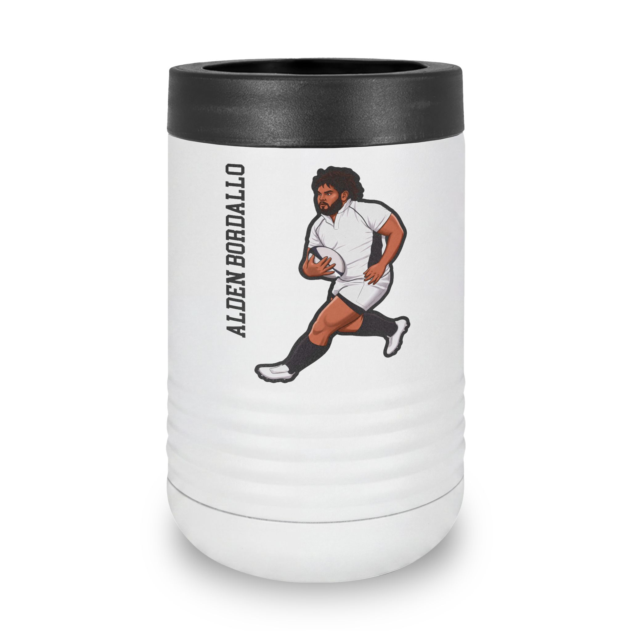 Stainless Can Cooler — character_name_vertical in White