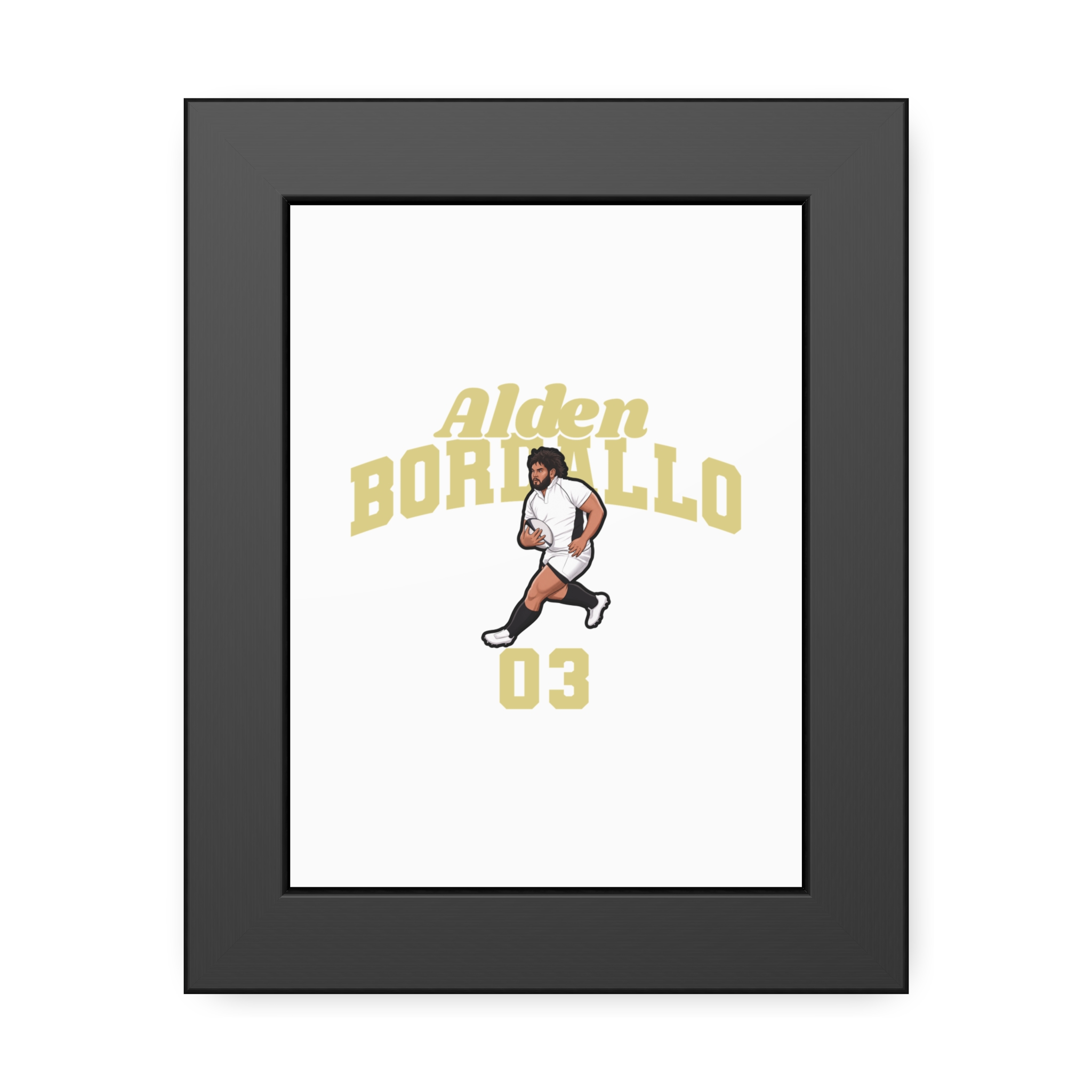 Framed Poster — character_signature_arch in Black