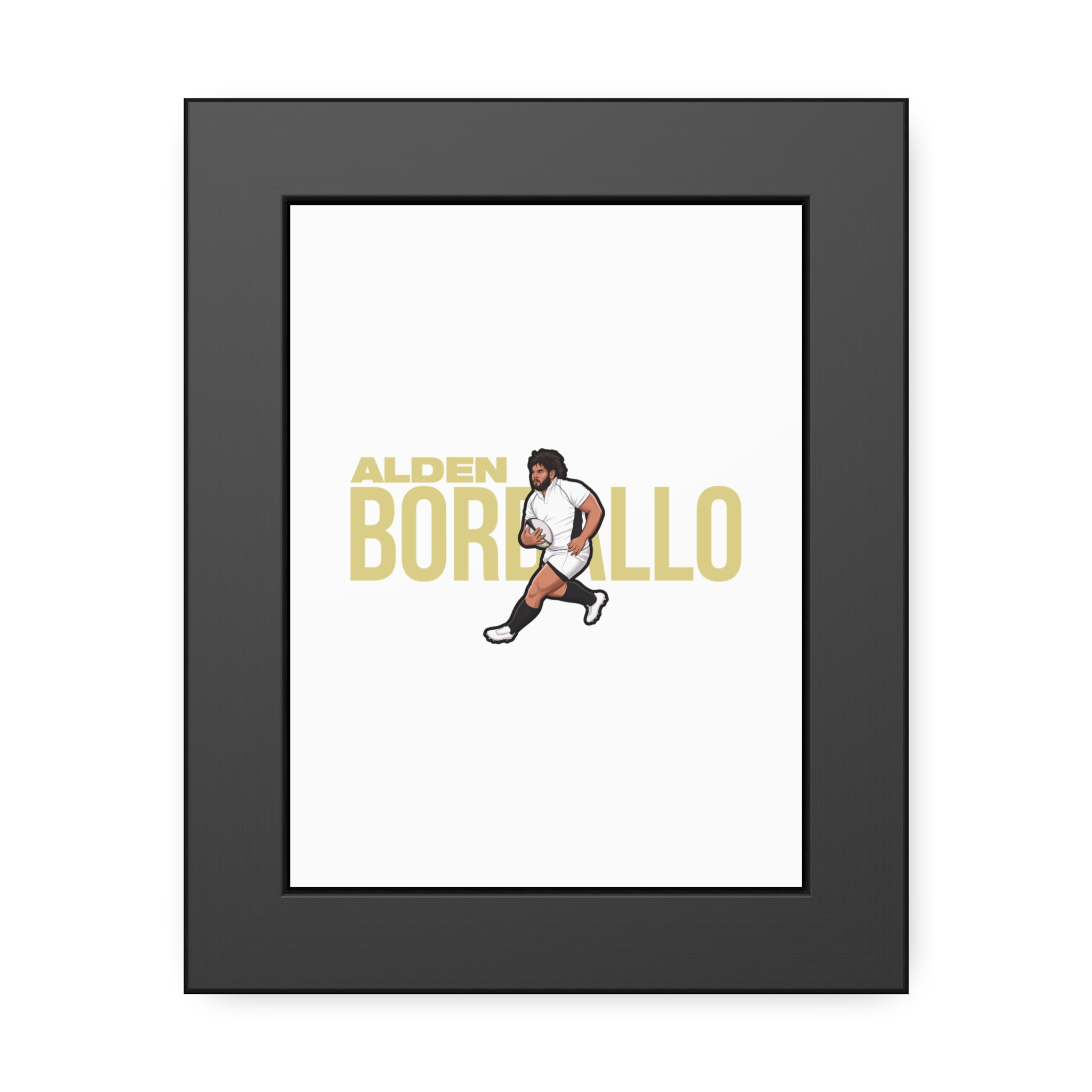 Framed Poster — character_player_name in Black